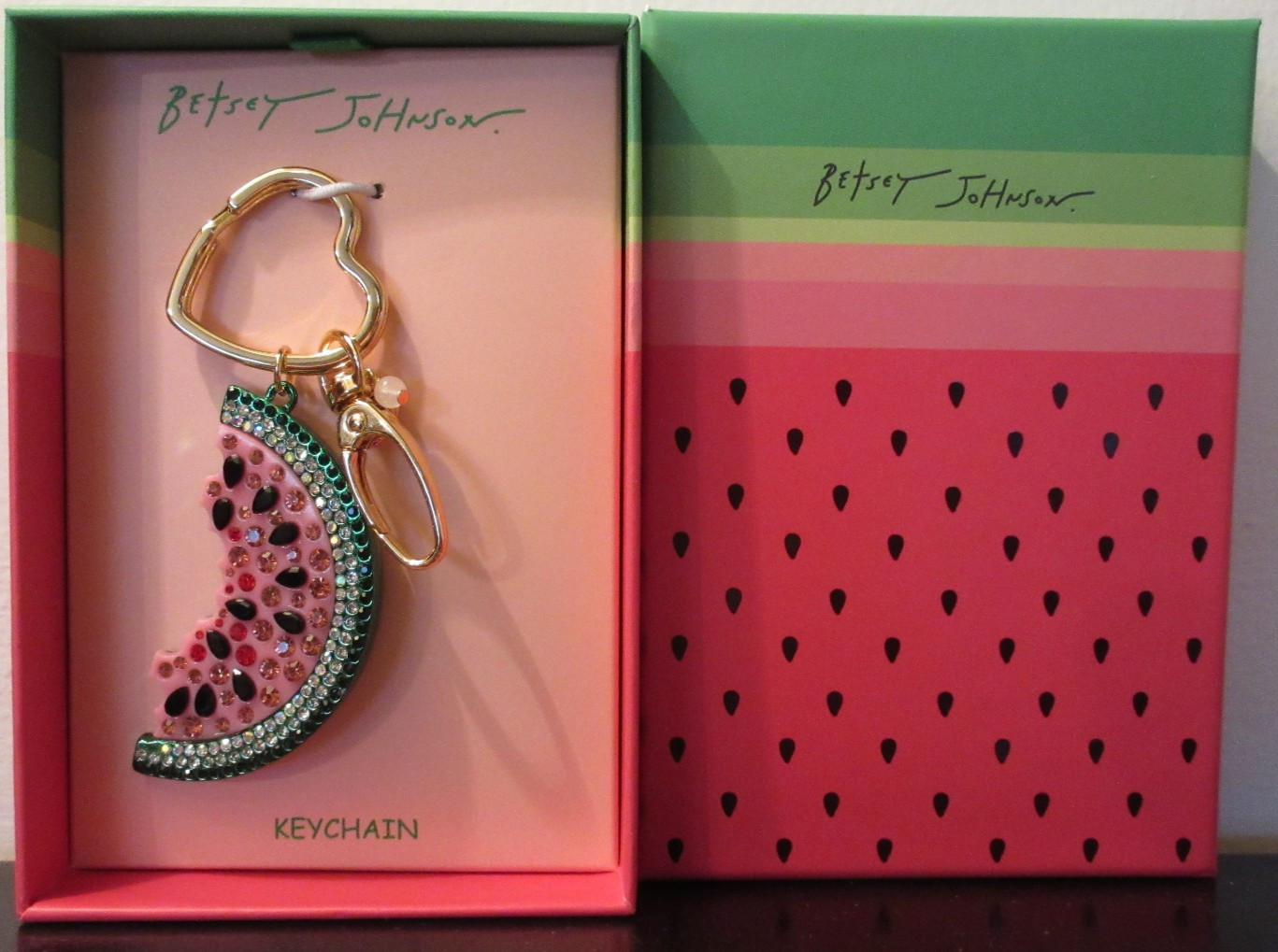 Betsey Johnson Watermelon Bag Charm Key Fob Rhinestone SALE HELPS DOGS & CATS