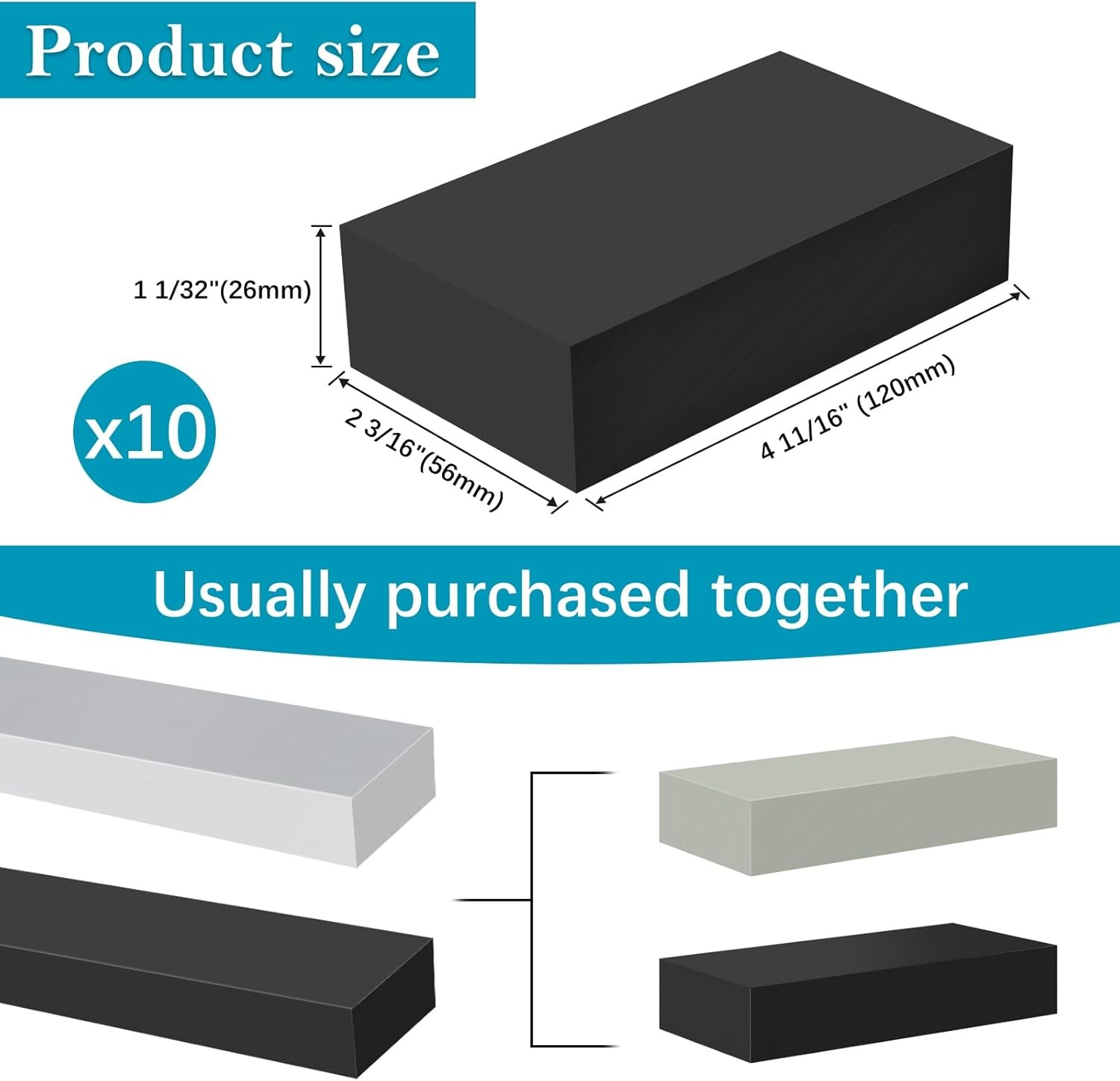 10 Pack Black Extension Handrail Connector, 10 x Connector
