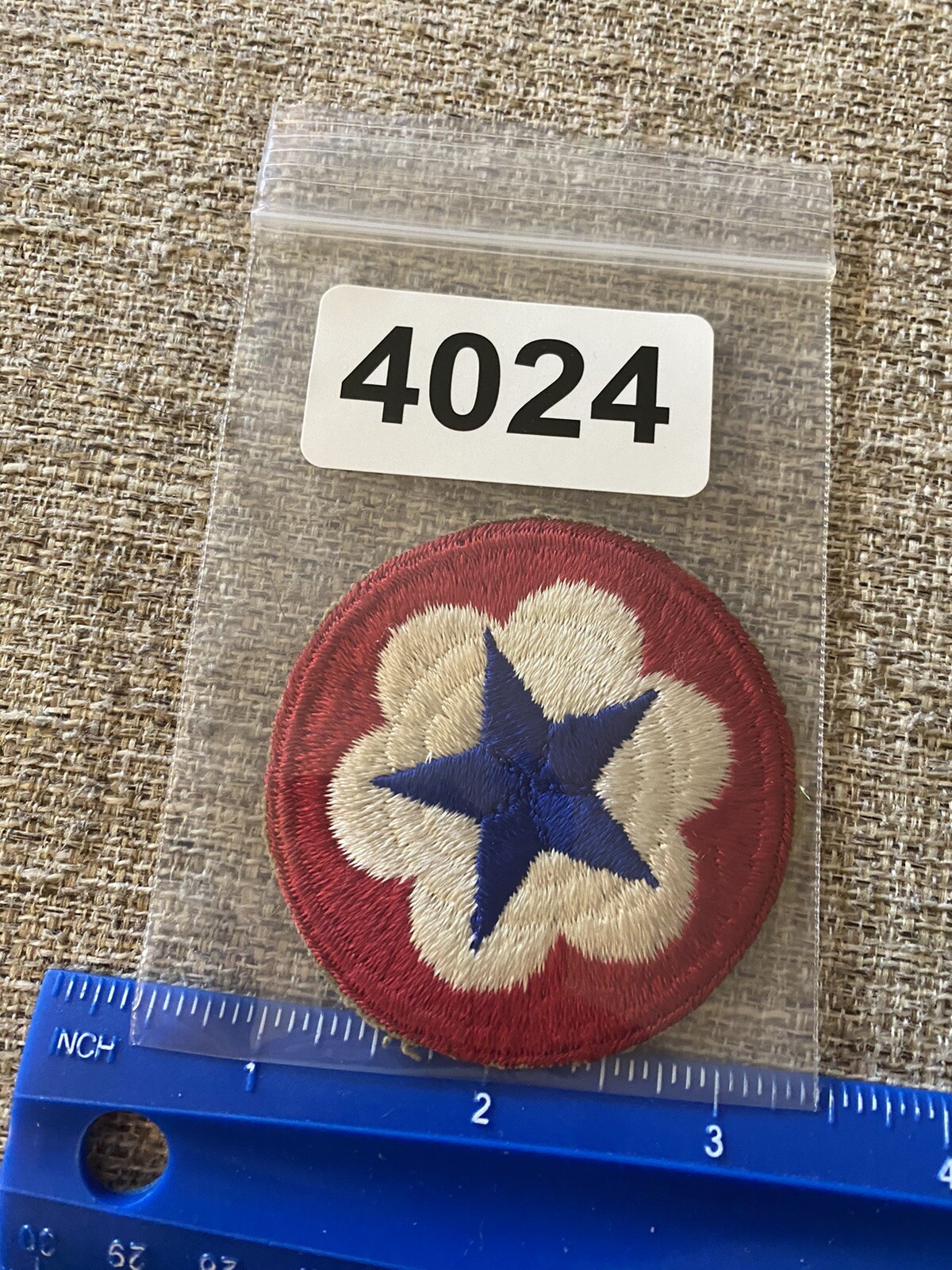 US Army Service Forces Patch Blue Star Variation WWII INV4024