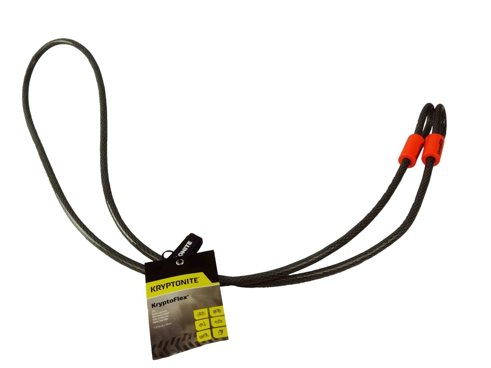 Kryptonite Evolution Series 4 Disc Lock Yellow and 710 7 ft Looped Cable