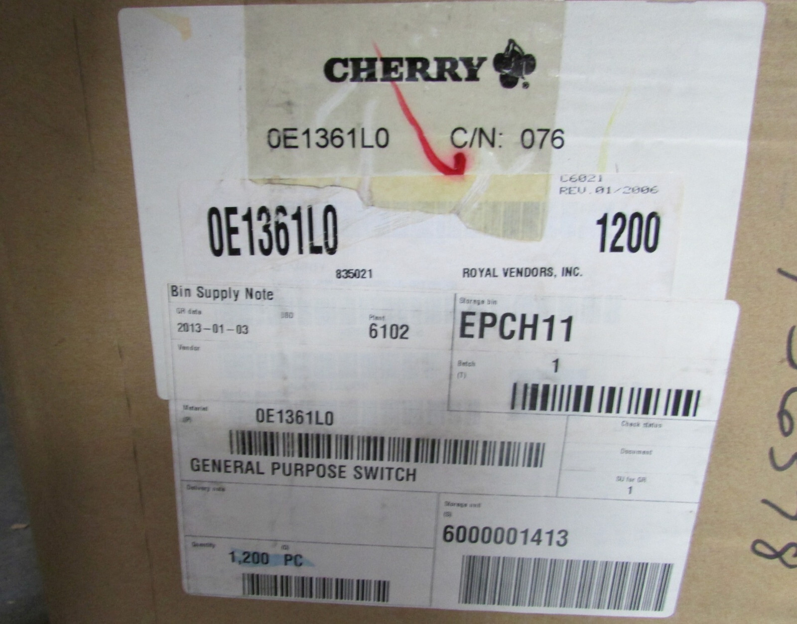 Lot 2 Cherry E13 15A Normally Open/Closed Snap Action Micro Switch 125/250 VAC