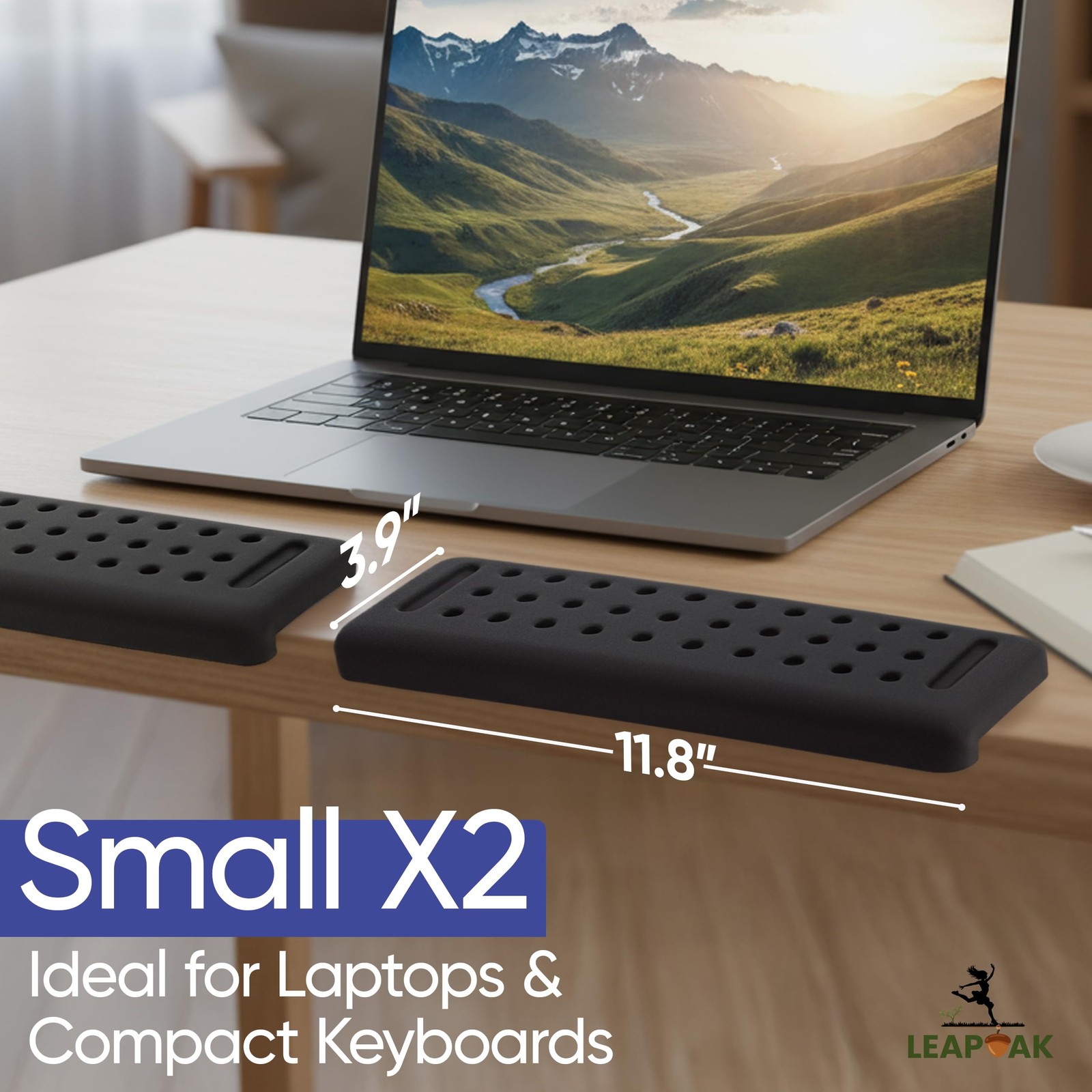 Keyboard Wrist Rest with Edge Protector - 11.8 Inch 2 Pack L Small, Black