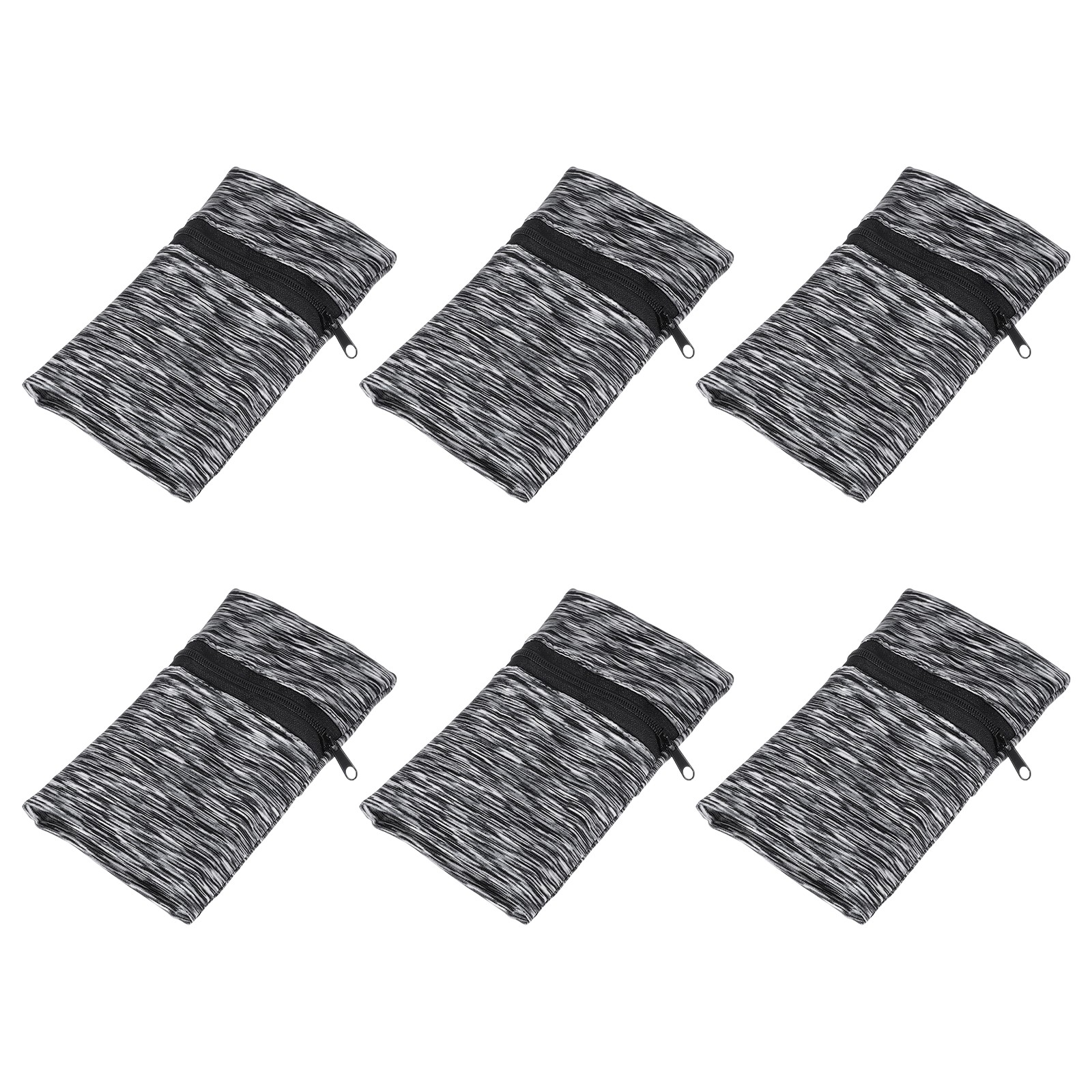 Wrist Pouch, Wrist Wallet Wristband, 6 Pack & 6 x 4 Inch & Dark Gray