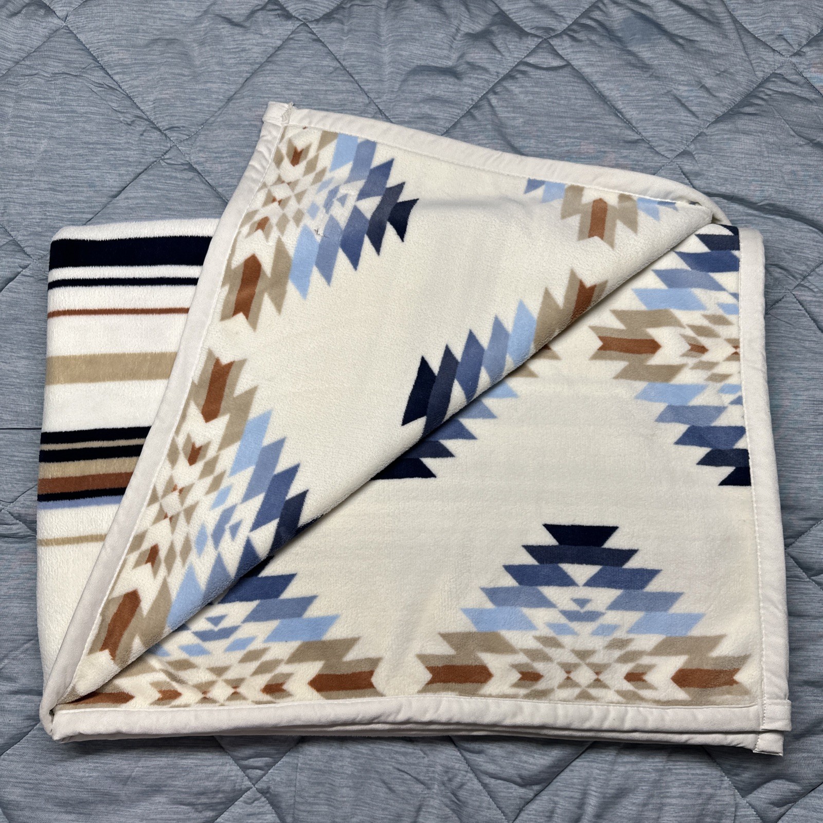 Pendleton Reversible Plush Throw-50x70in Savanna Stripe 100% Polyester