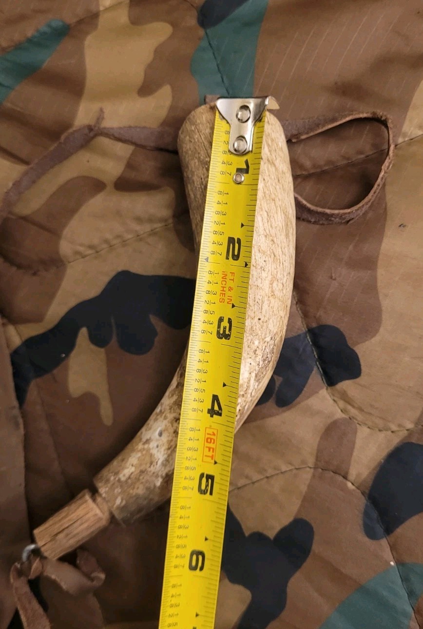 Vintage Muzzleloader Black Powder Powder Horn Leather Strap