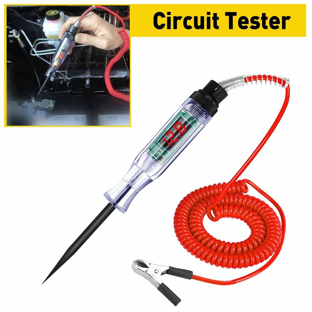 Test Light Tester LED Circuit Probe Voltage Continuity Tester DC Car 24V 12V 6V