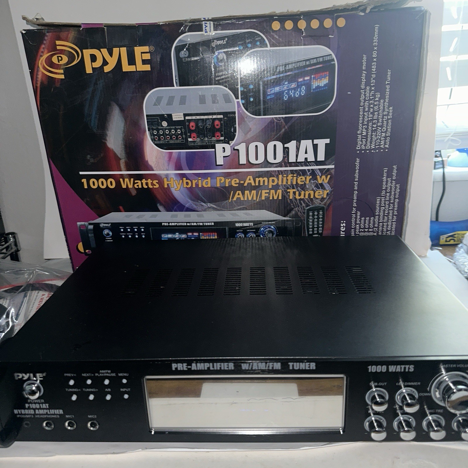 Pyle Am/Fm Tuner Hybrid Pre Amplifier P1001AT 1000 Watt MP3 AUX With Remote New