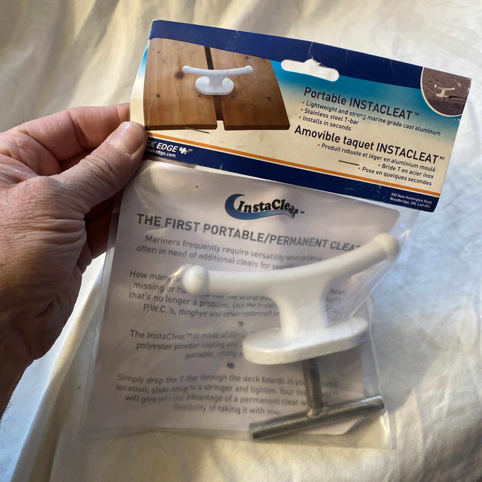Dock Edge Classic Cast Aluminum InstaCleat with White Finish, 5" New In Package
