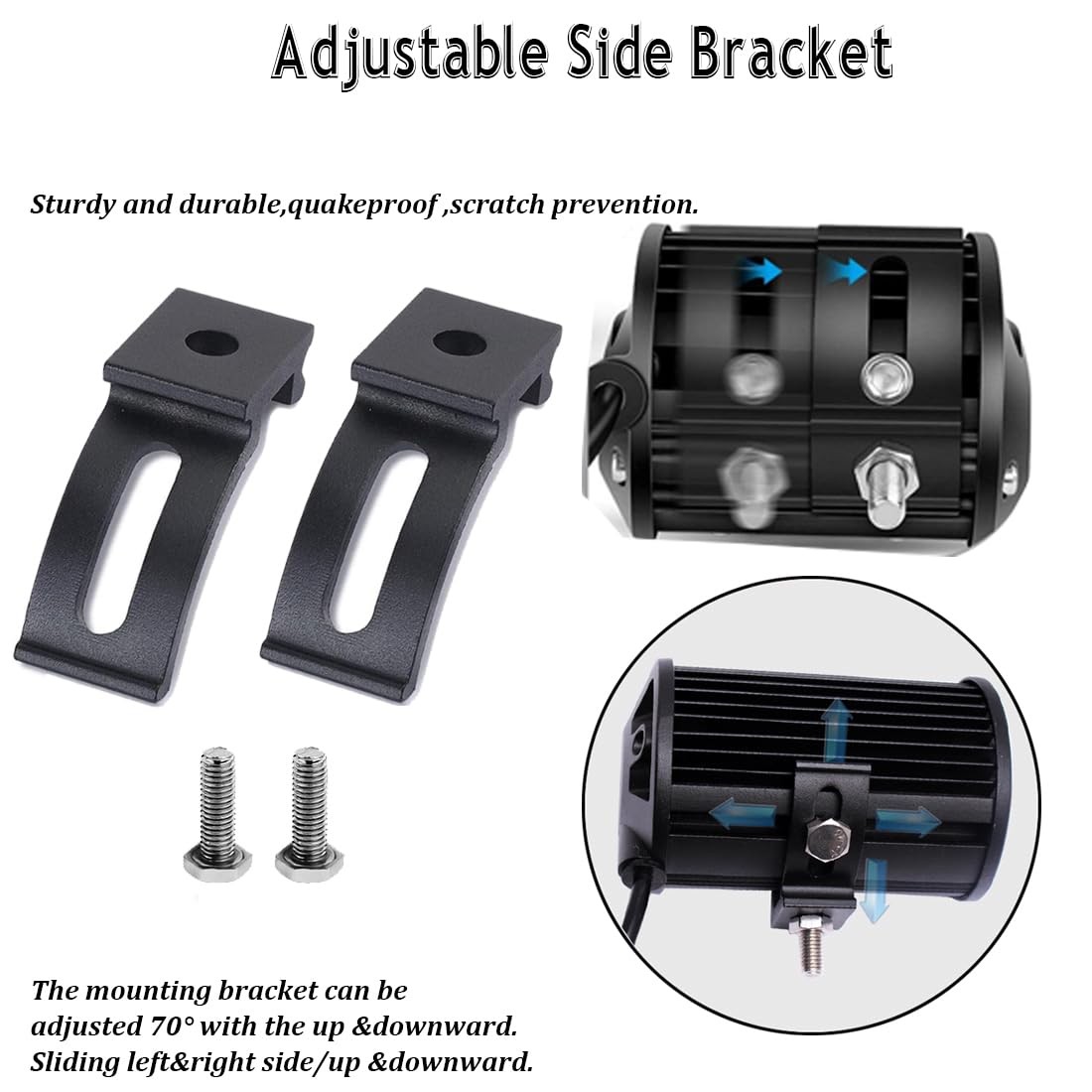 LED Light Bar Mounting Bracket - Mounting Brackets Universal Adjustable Slide...