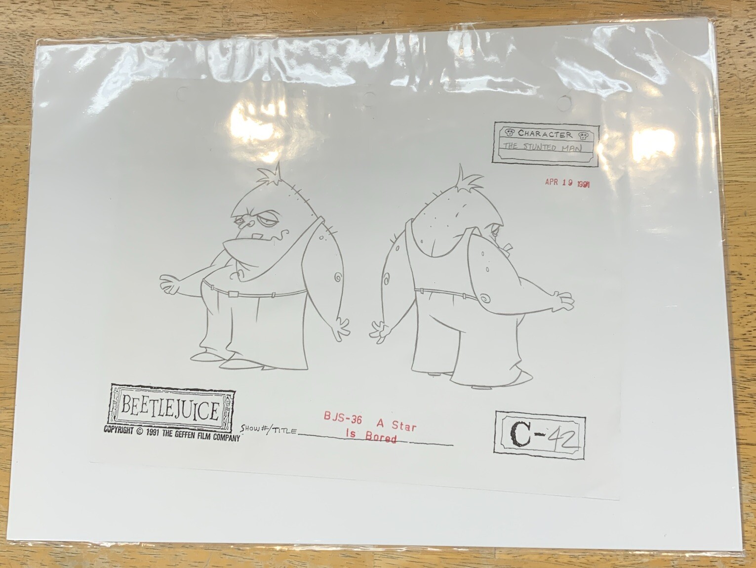 Beetlejuice 1991 Production Hand Drawn Model Drawing