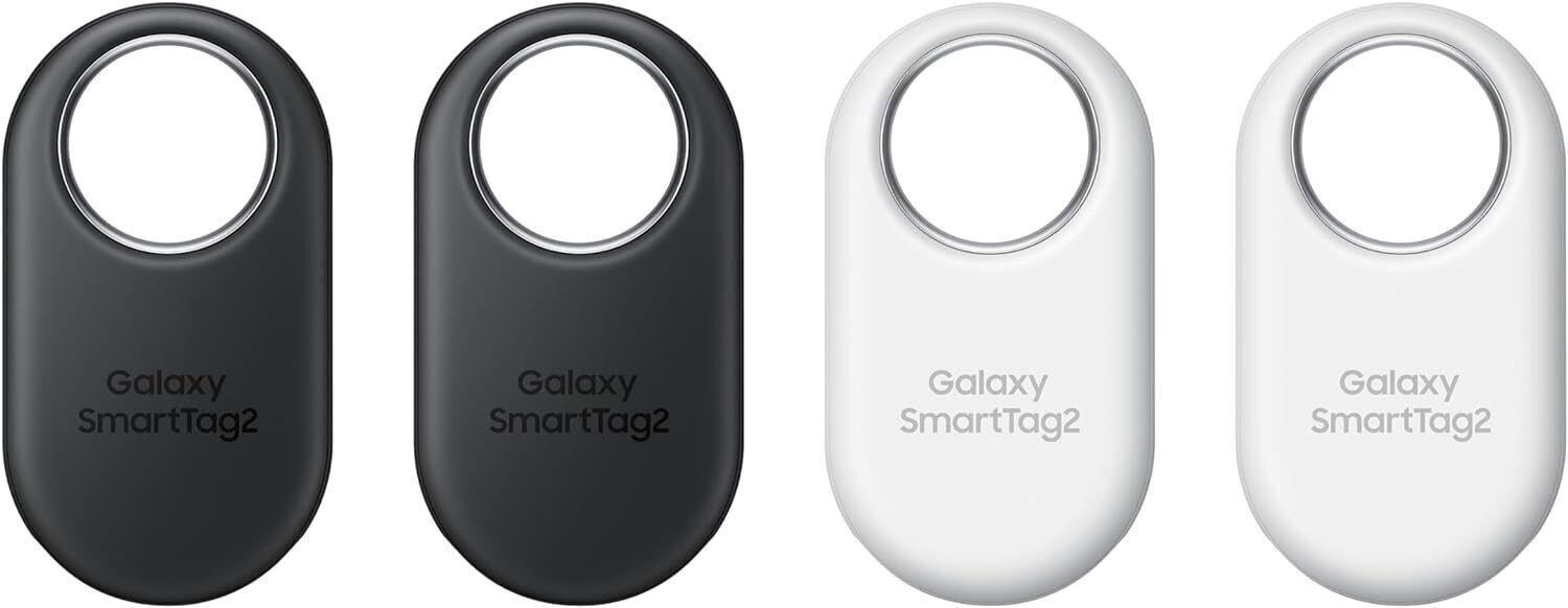 Samsung SmartTag2 Bluetooth Tracker, 4 Pack, Black & White