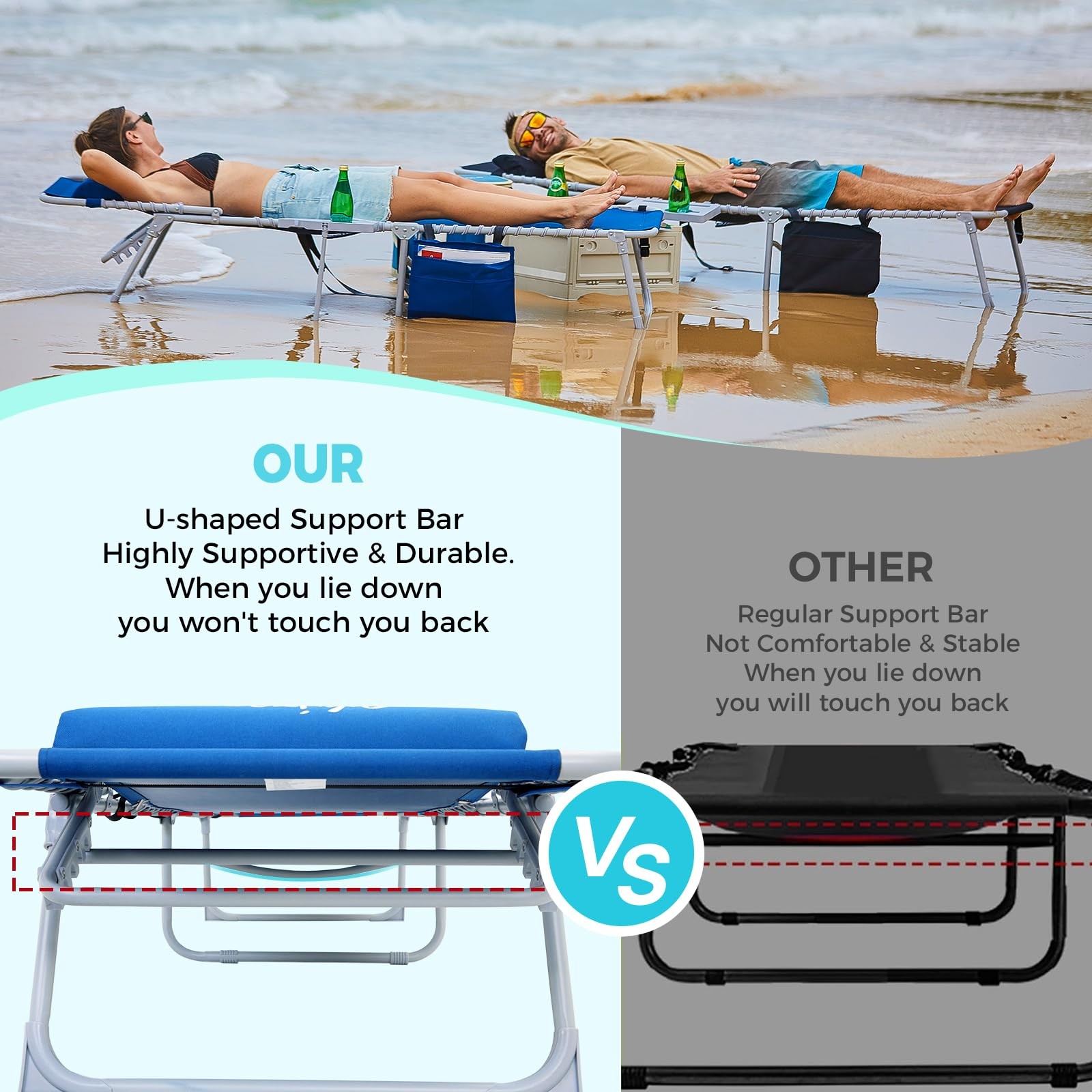 #WEJOY 2 PCS Lounge with Side Table for Outdoor 5-Position Adjustable Recline...