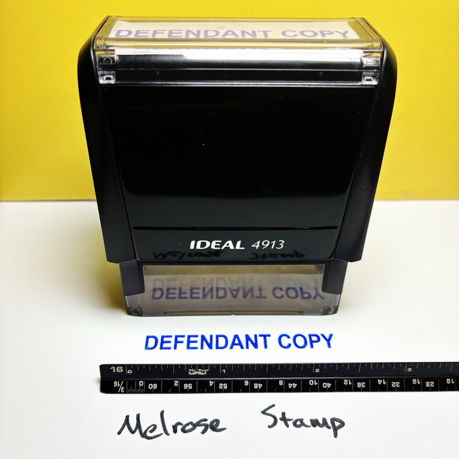 Defendant Copy Rubber Stamp Blue Ink Self Inking Ideal 4913
