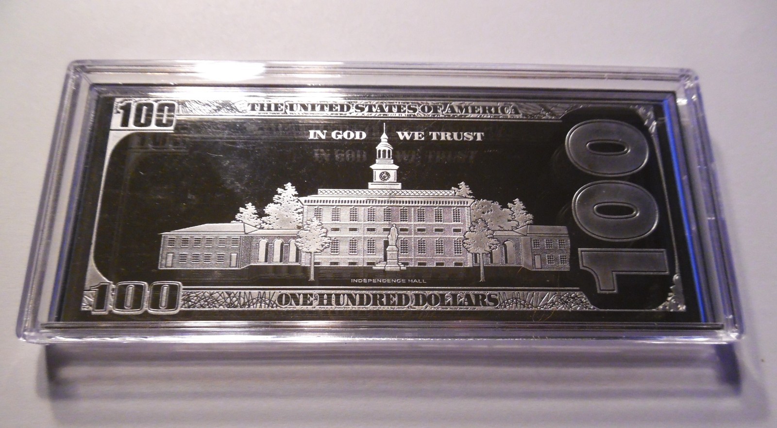 2026 DISCOUNTED $100 FRANKLIN NOTE ~ 4oz SILVER BAR + HARD CASE ~ 2.5" x 6"