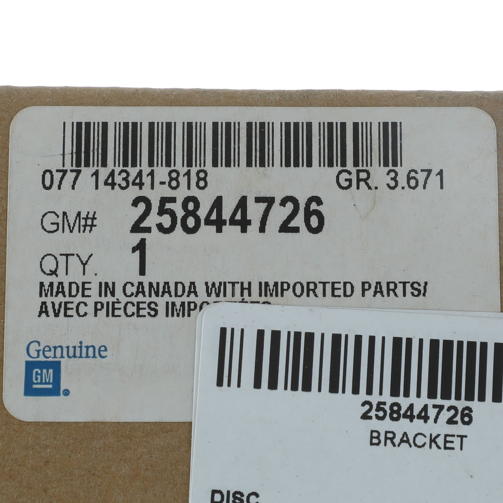 Genuine GM Engine Control Module Bracket 25844726