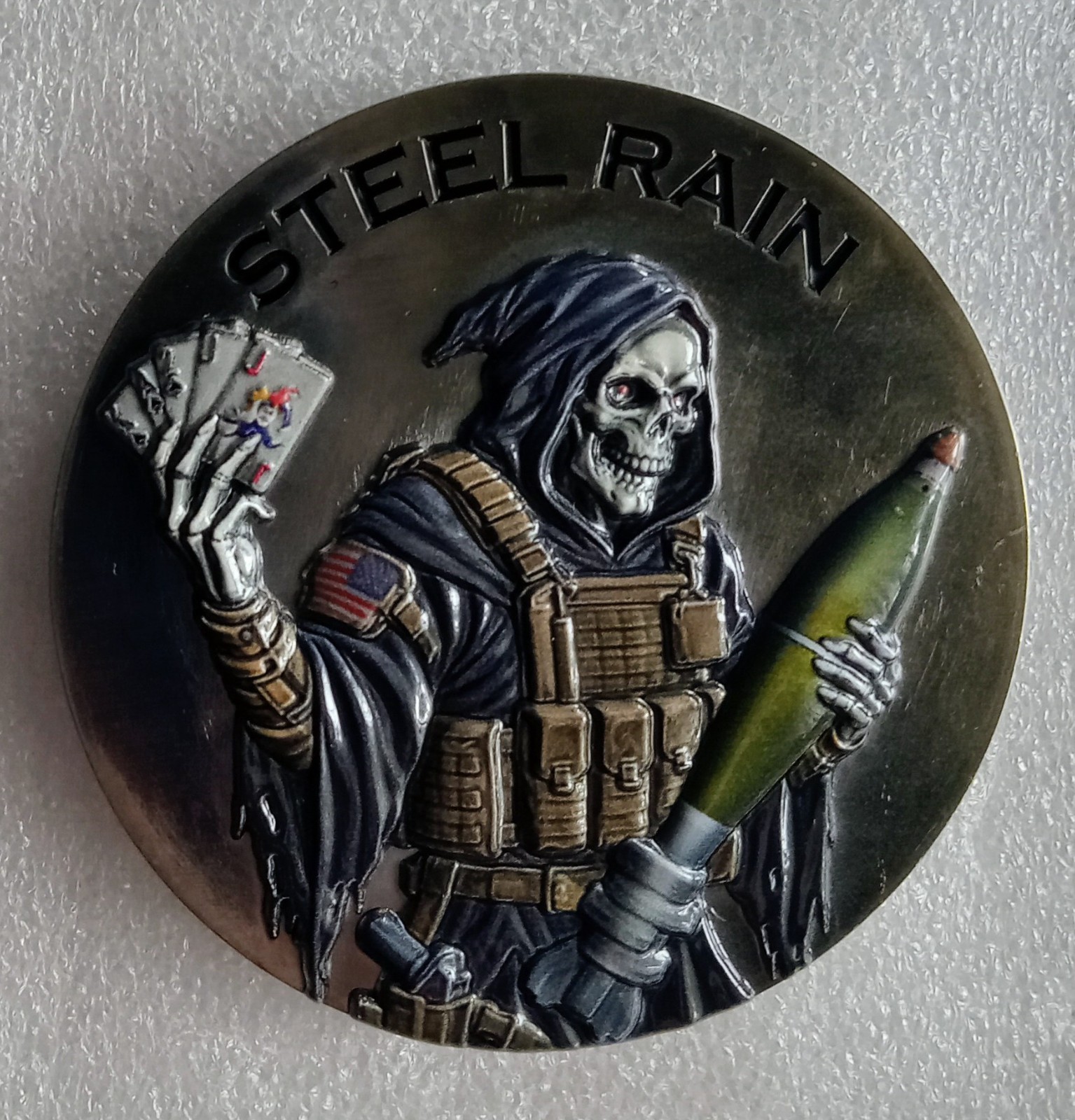 STEEL RAIN 160th Infantry Battalion Mortar Platoon CHALLENGE COIN joker US ARMY