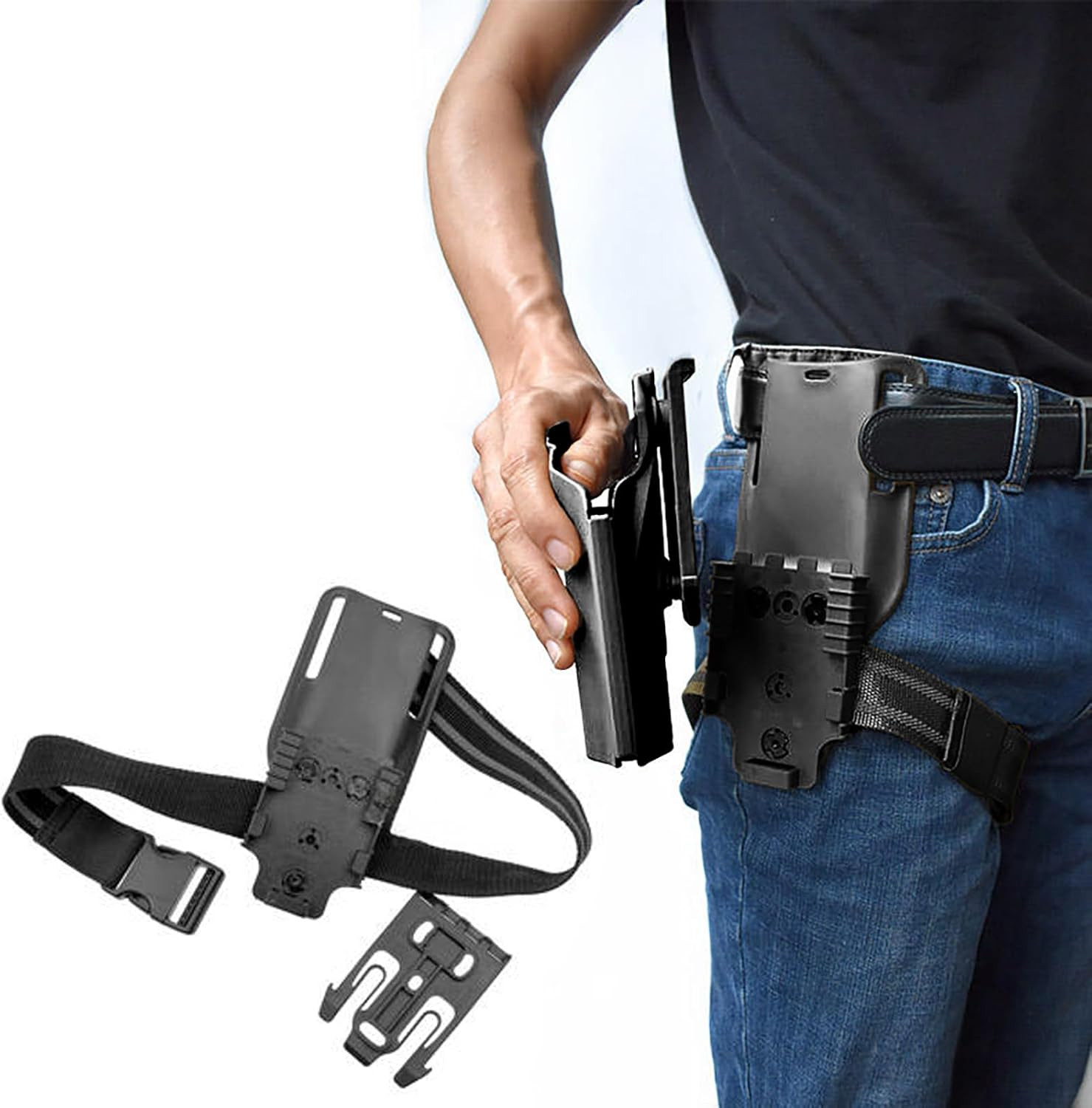 QLS Quick Locking System Kit with Fork & Duty Receiver Plate with Thigh Straps,