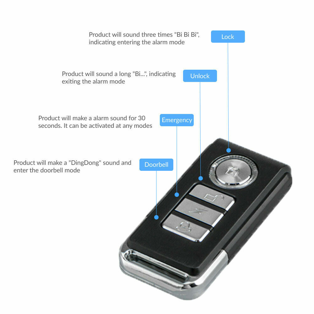 Wireless Security Door Entry Window Burglar Alarm Shed Security With Remote ABS