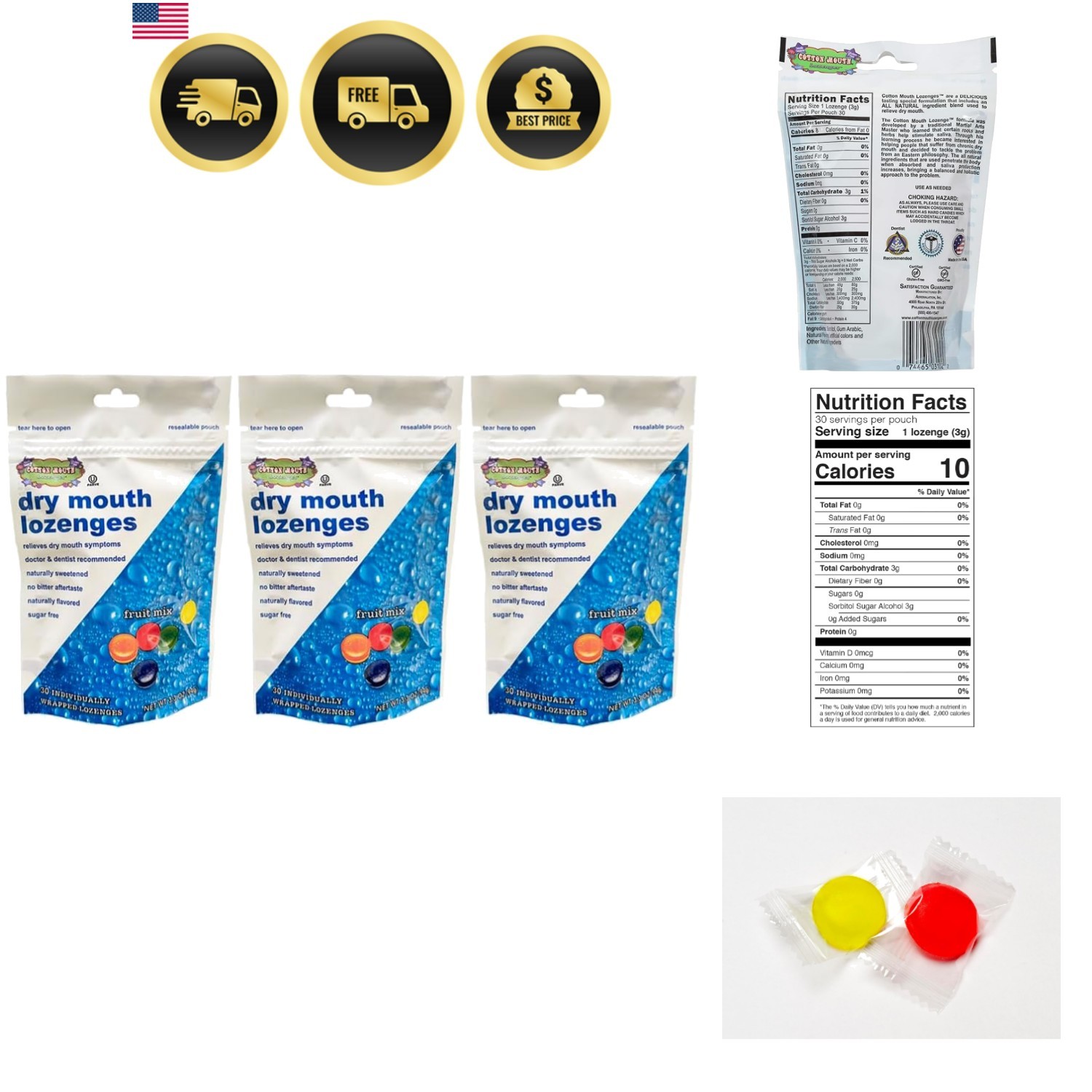Dry Mouth Relief Fruit Mix 3.3oz Bag 3 Bags | Relieves Dry Mouth & Increases ...