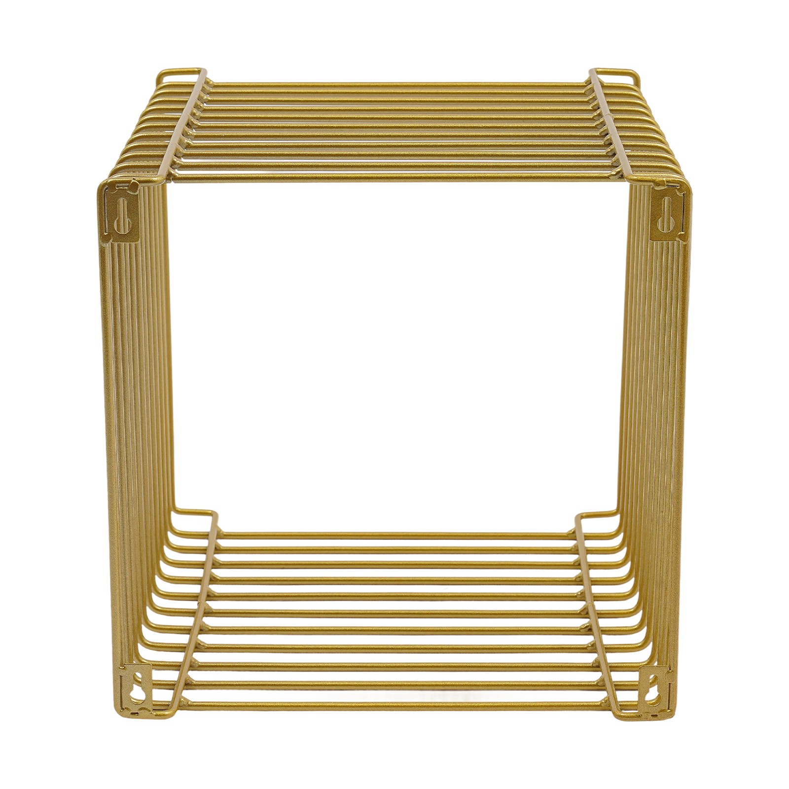 Side Table Square Geometry Side Table Linear Metal End Table 120kg/264.55lbs