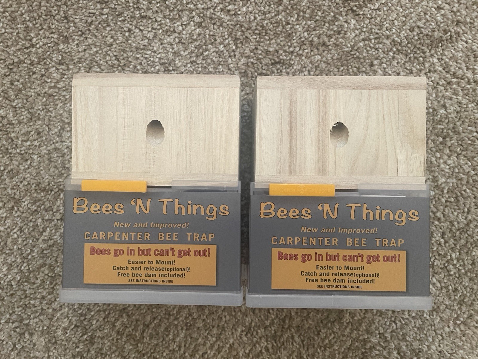 LOT OF 2 Bees 'N Things Outdoor Hanging Carpenter Bee Trap Free Shipping!