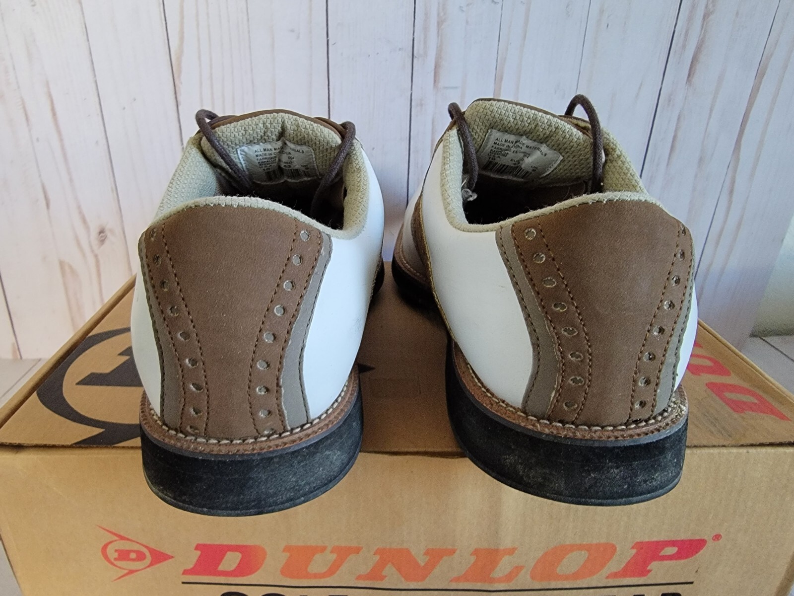 Dunlop Kapalua Two Tone Saddle Golf Men's Leather M4100C White/Brown Size 10