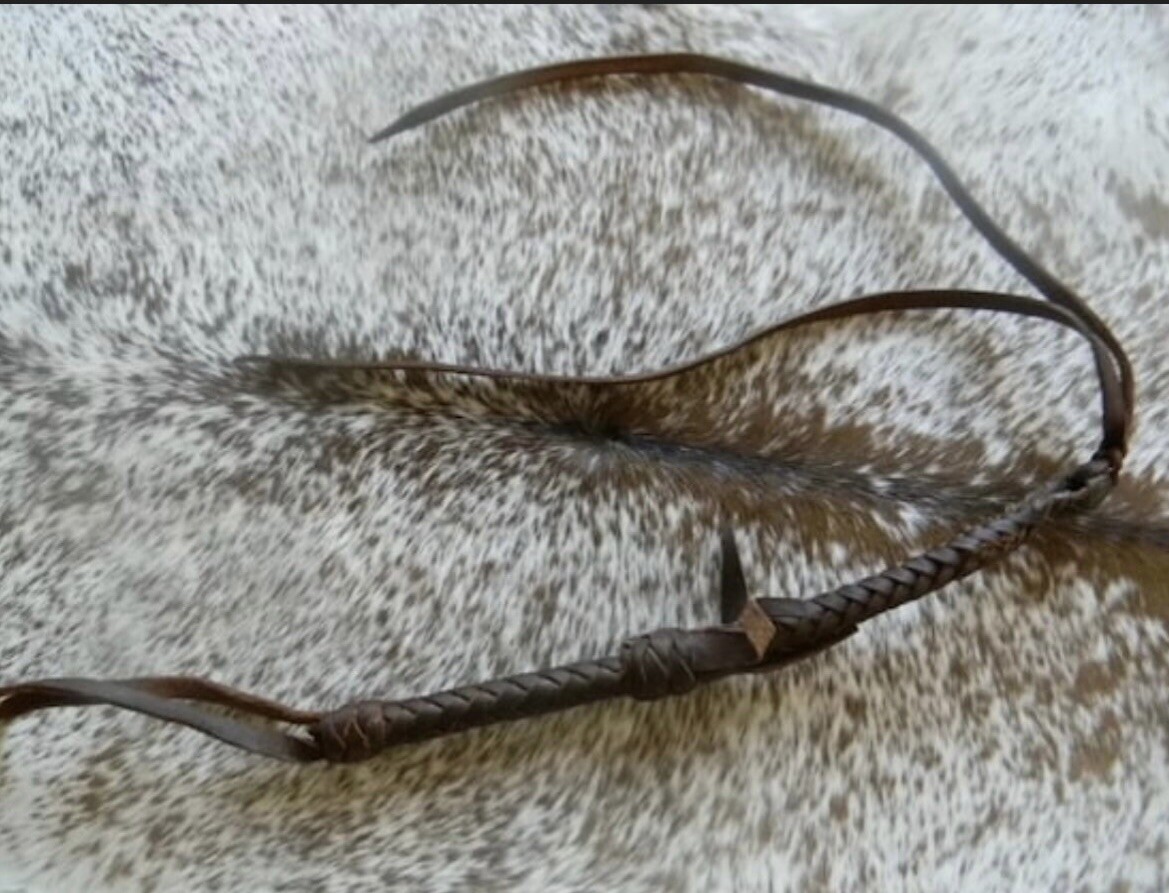 Braided Oiled LEATHER Western Riding Quirt With Wrist Loop New Horse Tack