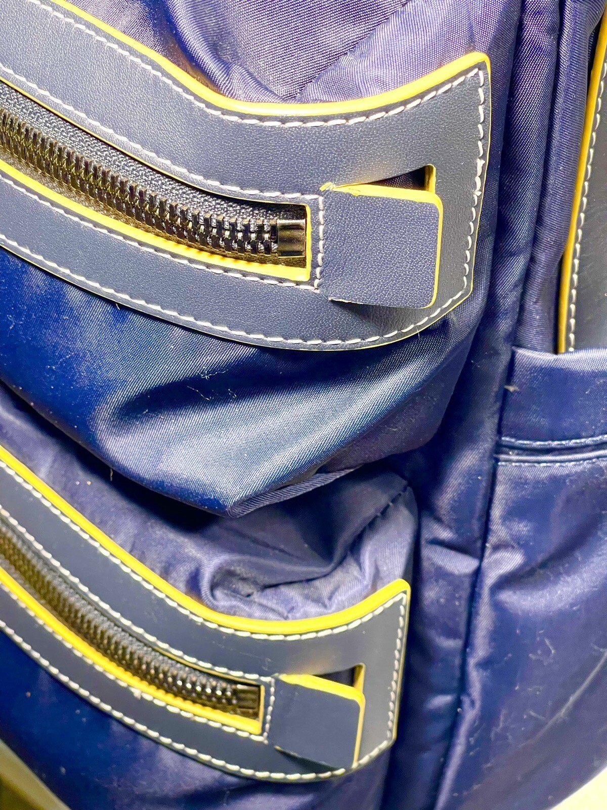 CARAA Apartment Blue Nylon Medium Backpack Zippers Padded Adjustable Straps