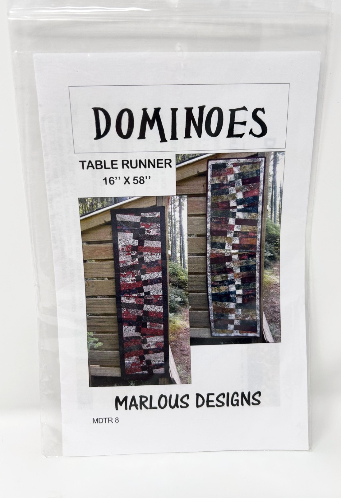 Marlous Designs Dominoes Table Runner Quilt Pattern 16x58" MDTR 8 2010