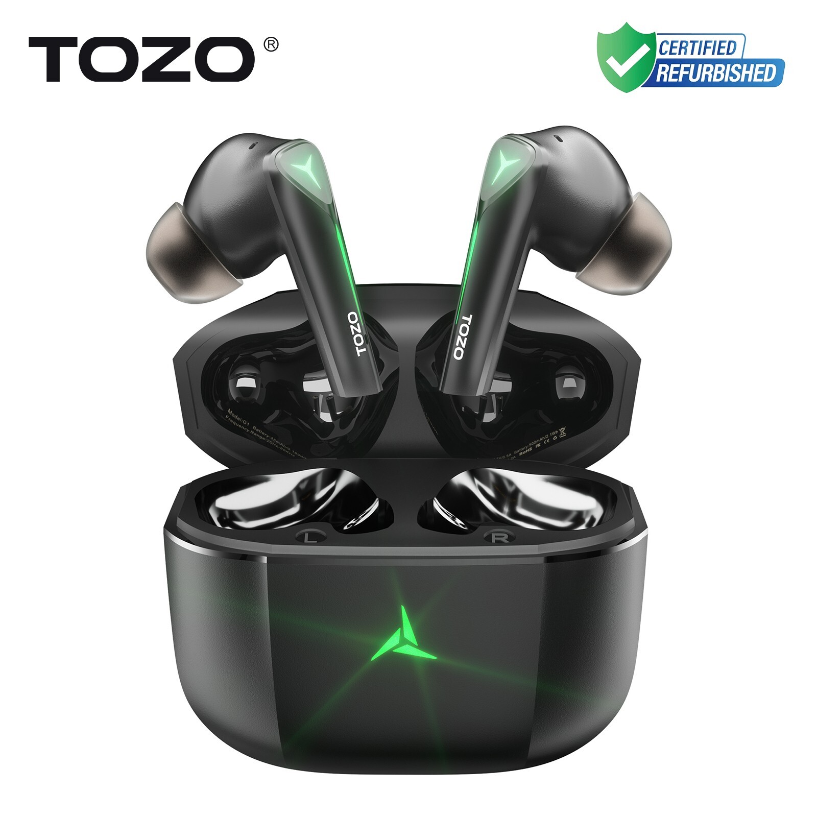 TOZO Gaming Wireless Earbuds Bluetooth In Ear Stereo 45ms Ultra Low Latency
