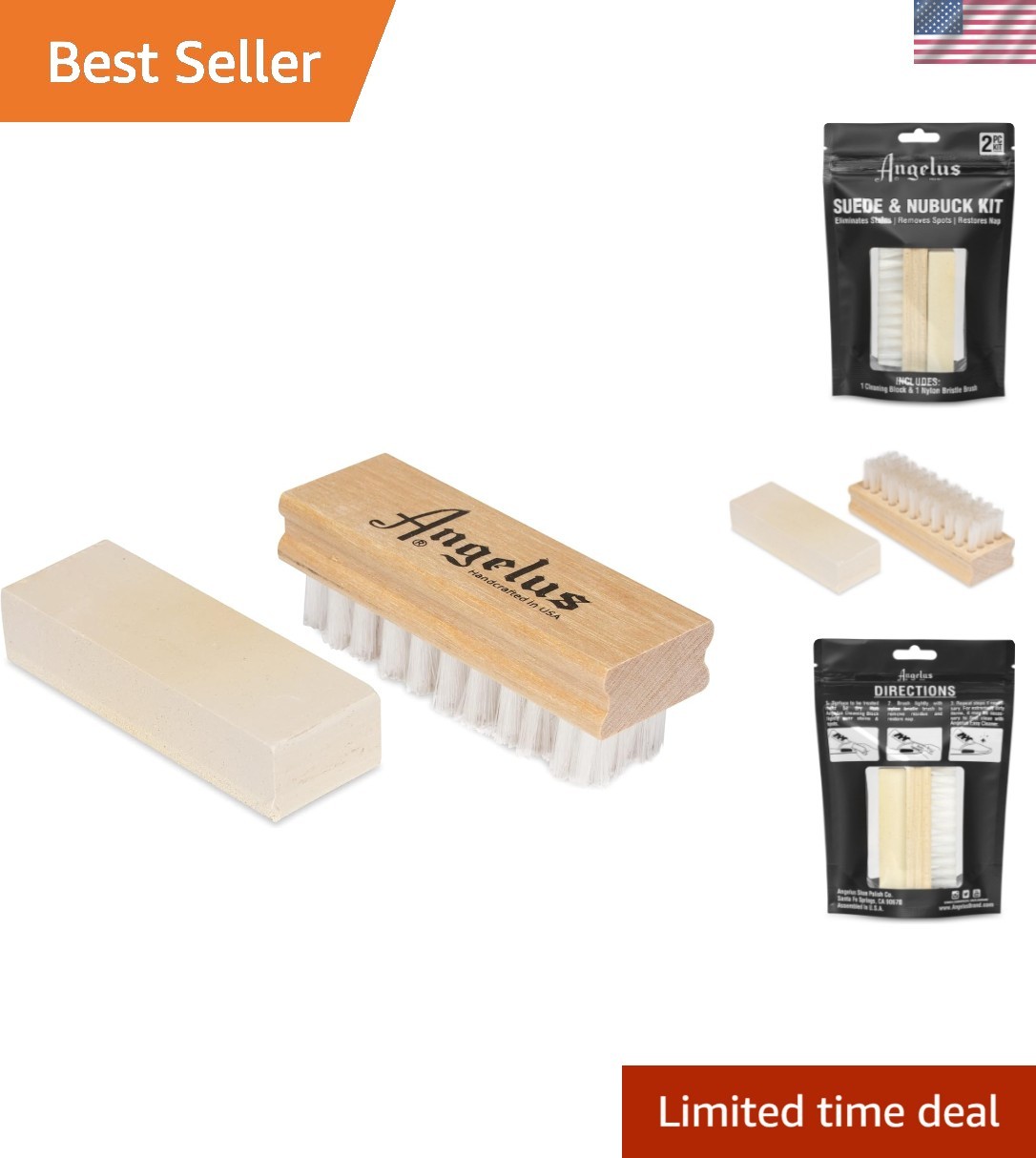 On-the-Go Suede & Nubuck Cleaning Kit – Eraser Block & Brush for Quick Touch-Ups
