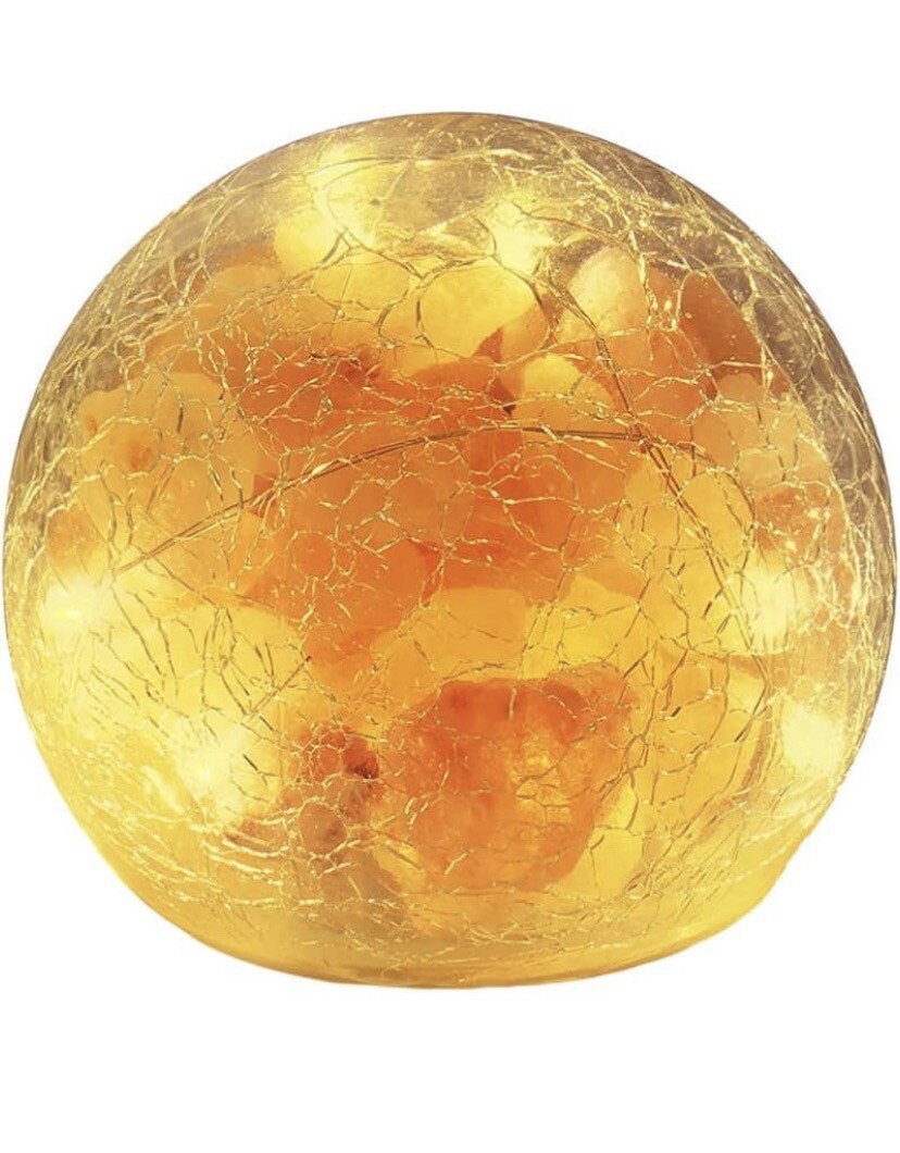 Brookstone Himalayan Salt Meditation Globe Night Light Battery Operated