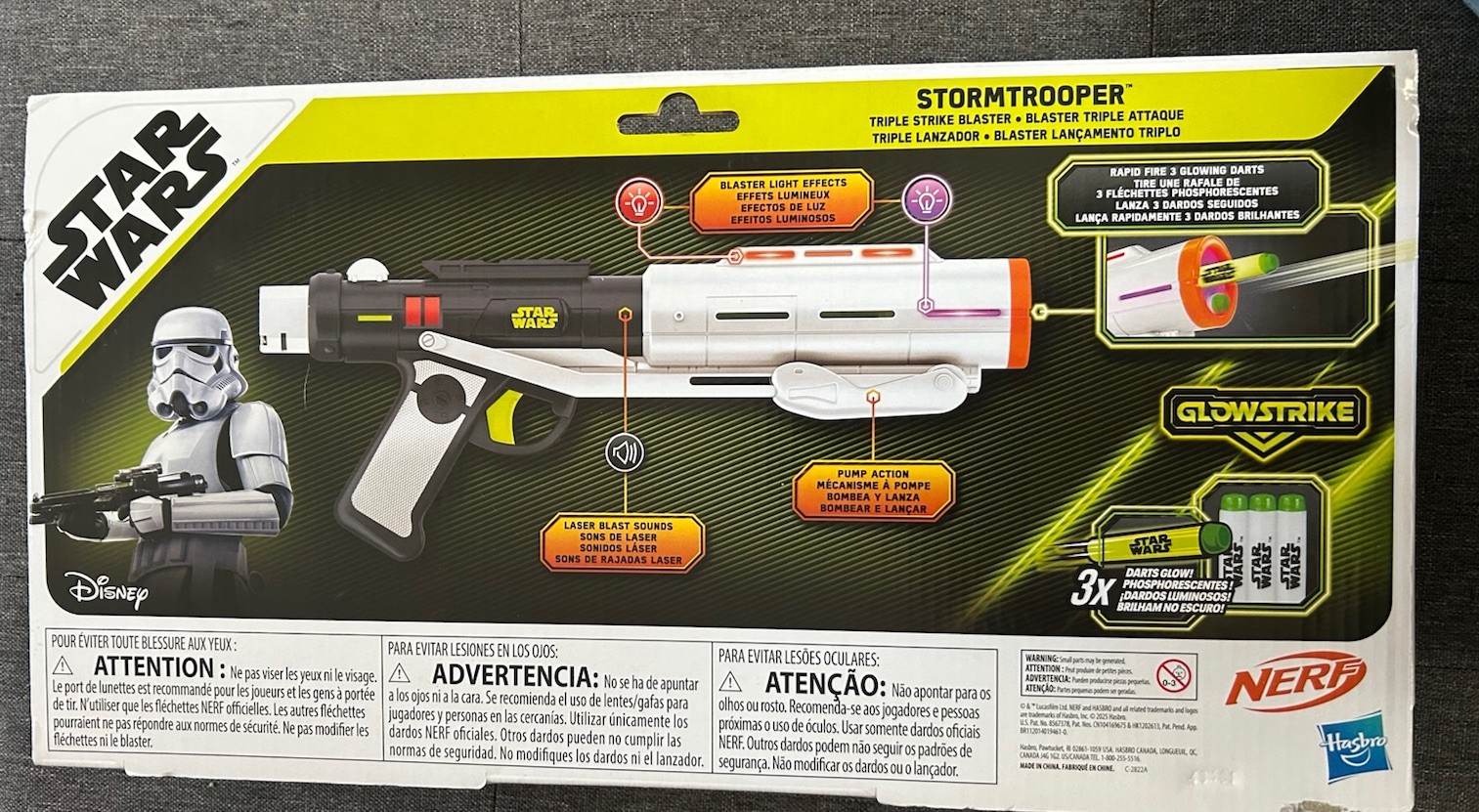 NERF GlowStrike Star Wars Stormtrooper Triple Strike Blaster - New
