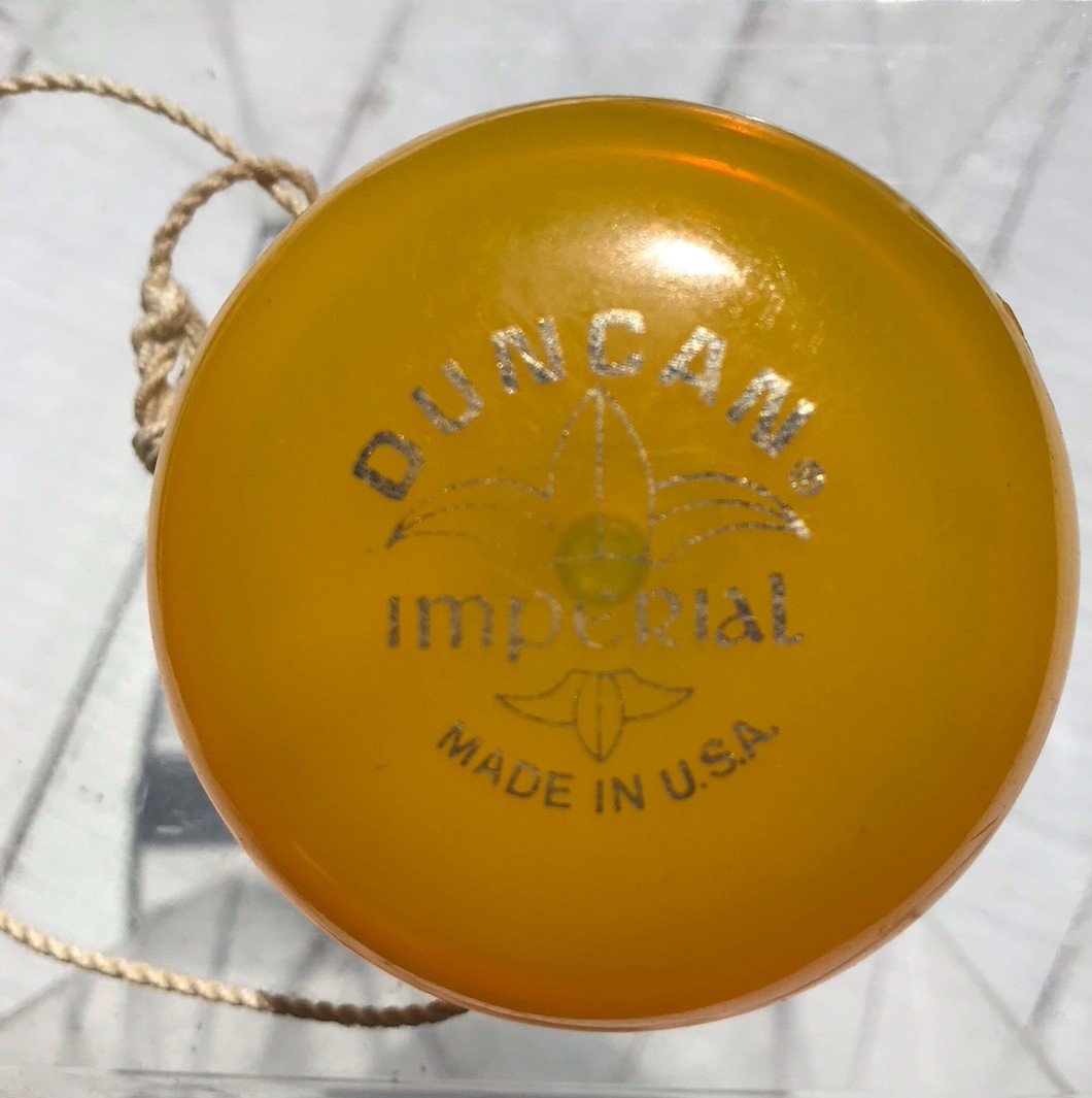 Vtg 70ss Acrylic Classic Duncan Imperial Yo-Yo Transparent Yellow Retro Toys USA