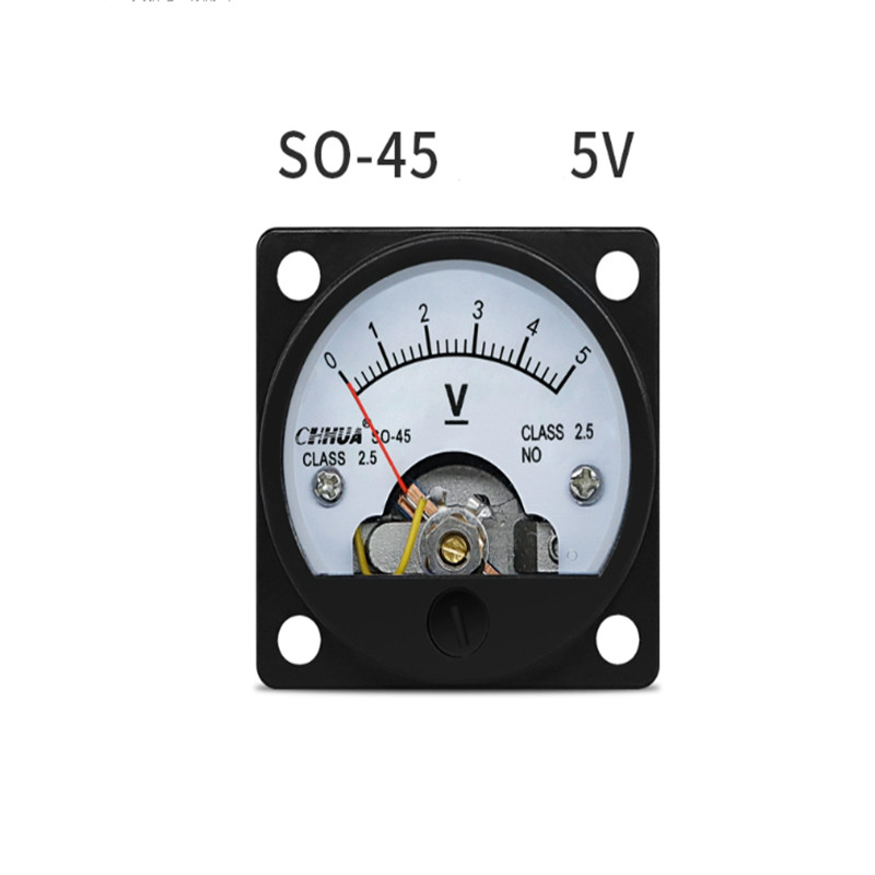 DC 0-5V Analog Voltmeter Analogue Voltage Panel Meter SO-45 Directly Connect