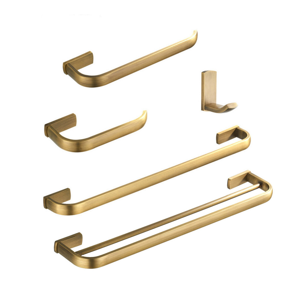 Antique Brass Square Bathroom Accessories Set Bath Hardware Towel Bar szh103