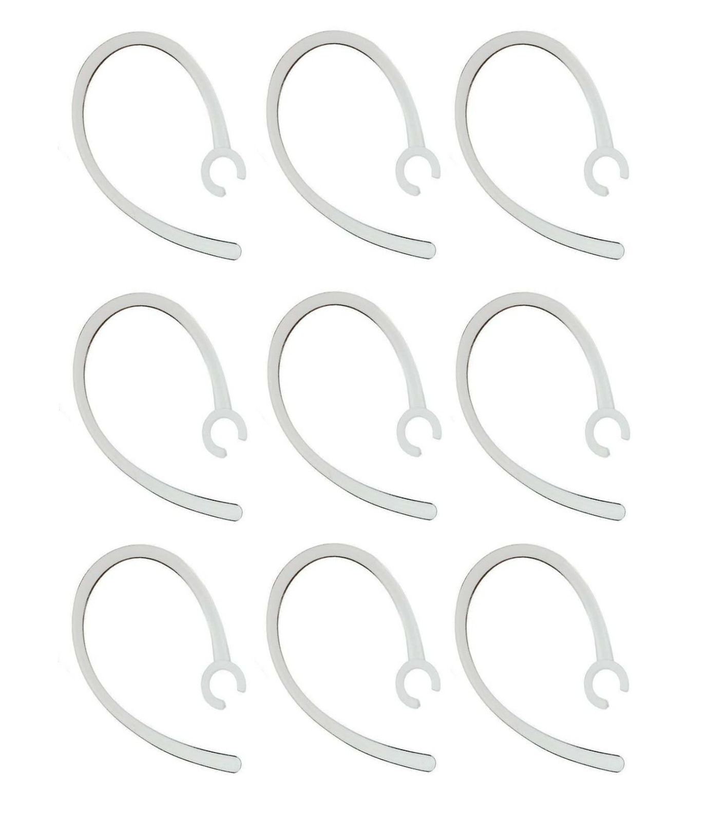 Small Clamp Universal Bluetooth Ear Hook Loop Clip Replacement - Set of 9 Clear