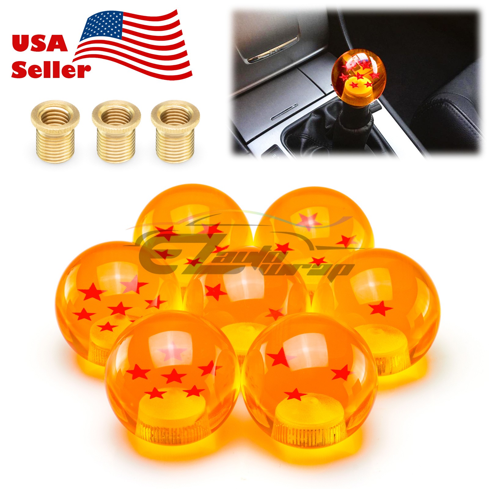 Orange Dragon Ball Shift Knob Shifter with Adapter Universal Manual Transmission