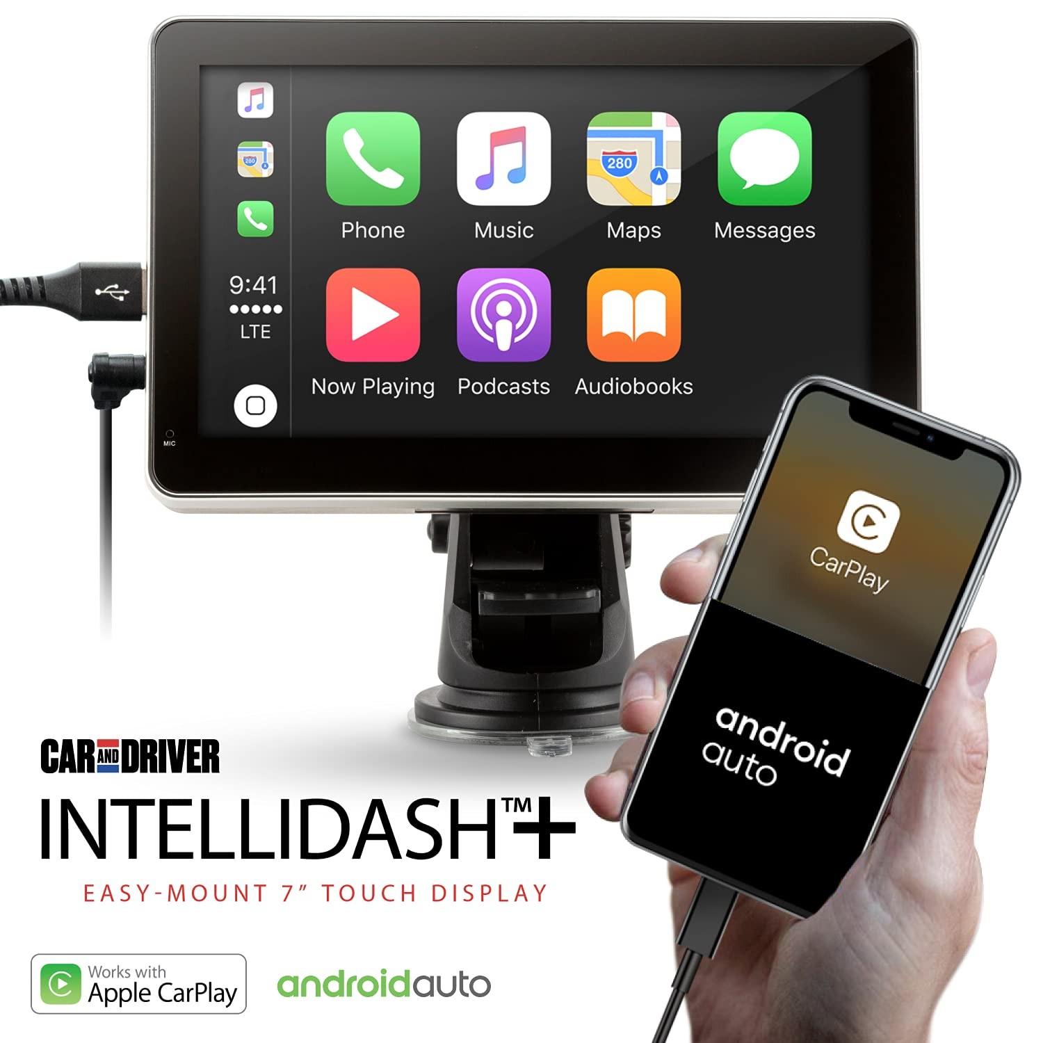 Car and Driver INTELLIDASH CAD-DU900 7'' IPS Touchscreen CarPlay Android Auto