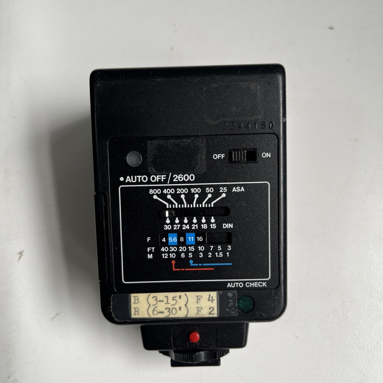 Vivitar Auto Thyristor 2600 D Flash Camera Accessory Shoe Mount Flash Untested
