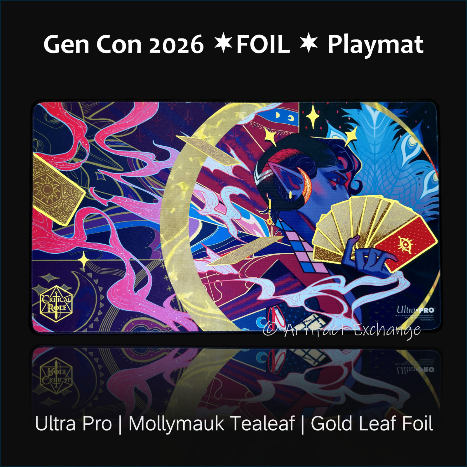 Mollymauk Tealeaf ✨Gen Con Exclusive✨ Gold Leaf Foil Playmat by Ultra PRO