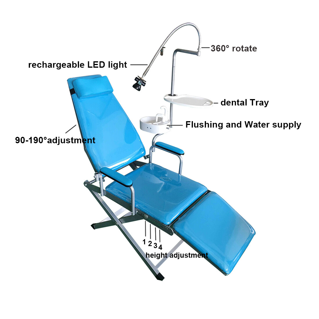 NEW Dental Examination Chair Unit Folding Handpiece Turbine LED Light 3 Type