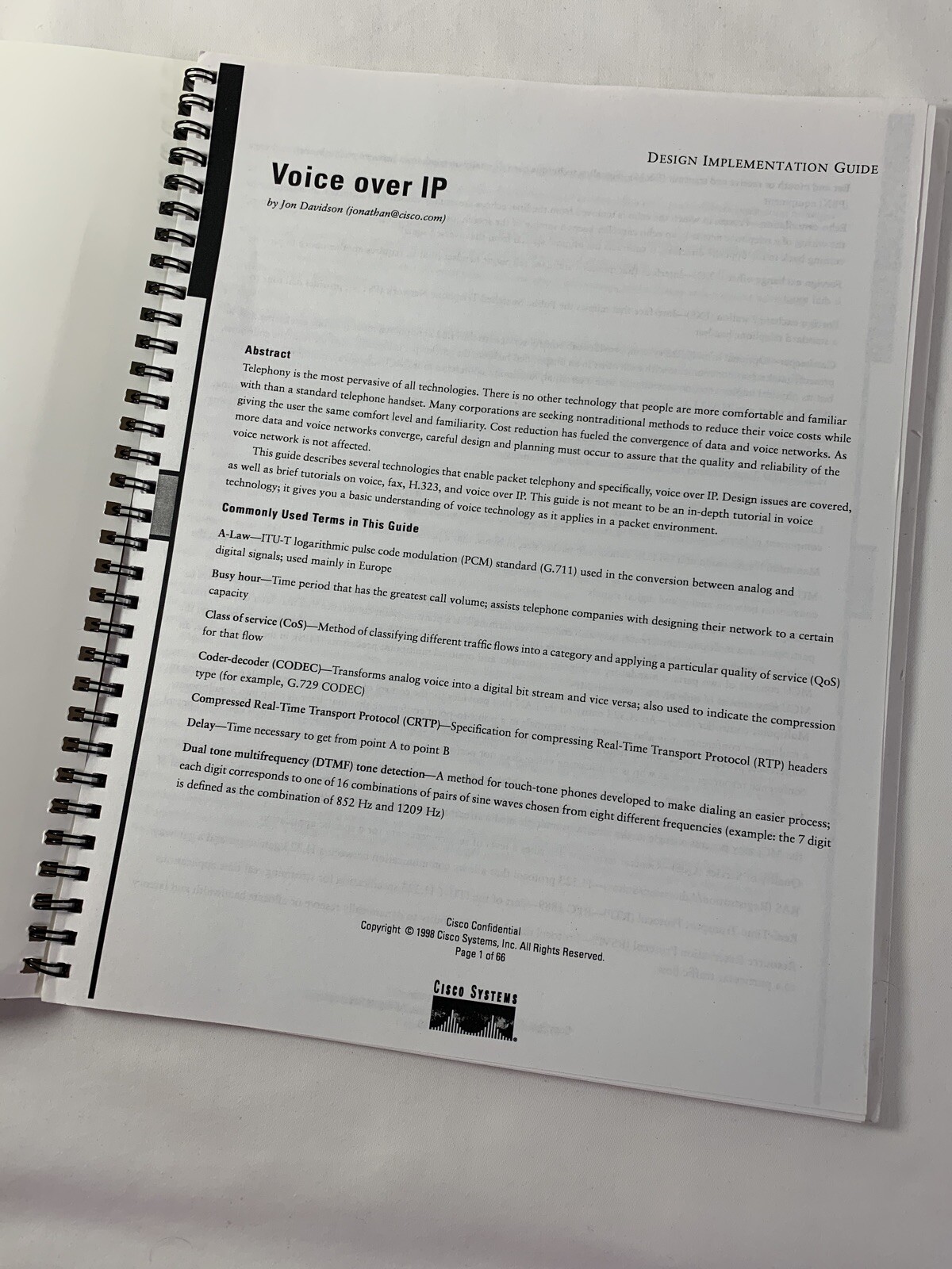 Cisco System Voice Over IP Design Implementation Guide 1988