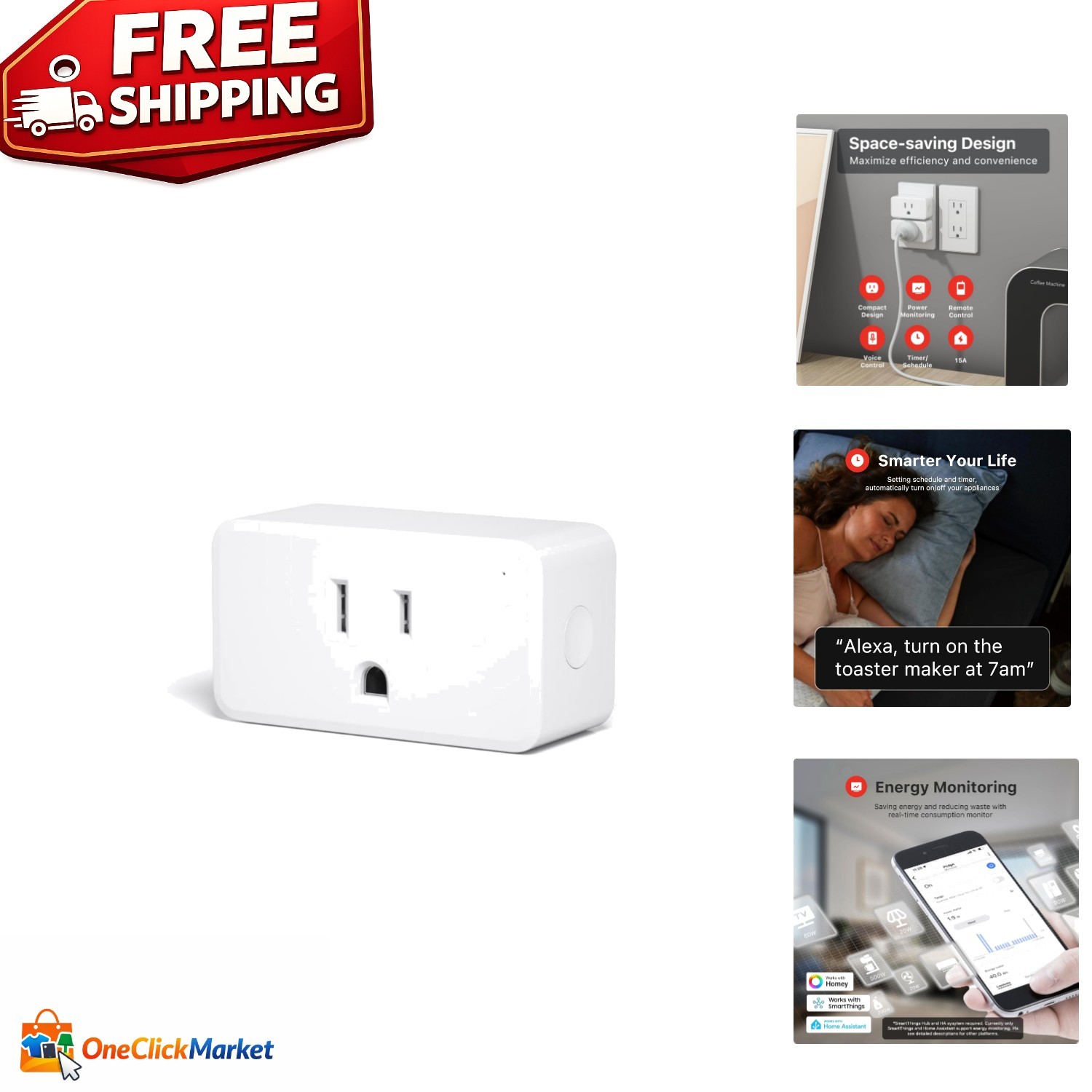Zigbee Smart Plug Gen2 - 15A with Real-time Power Monitoring &  Certification