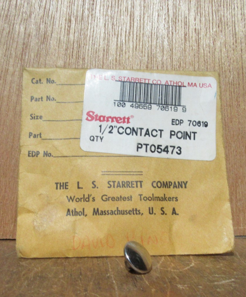 Starrett No. PT05473 contact point for No. 196 indicator  4-48 thread - USA made