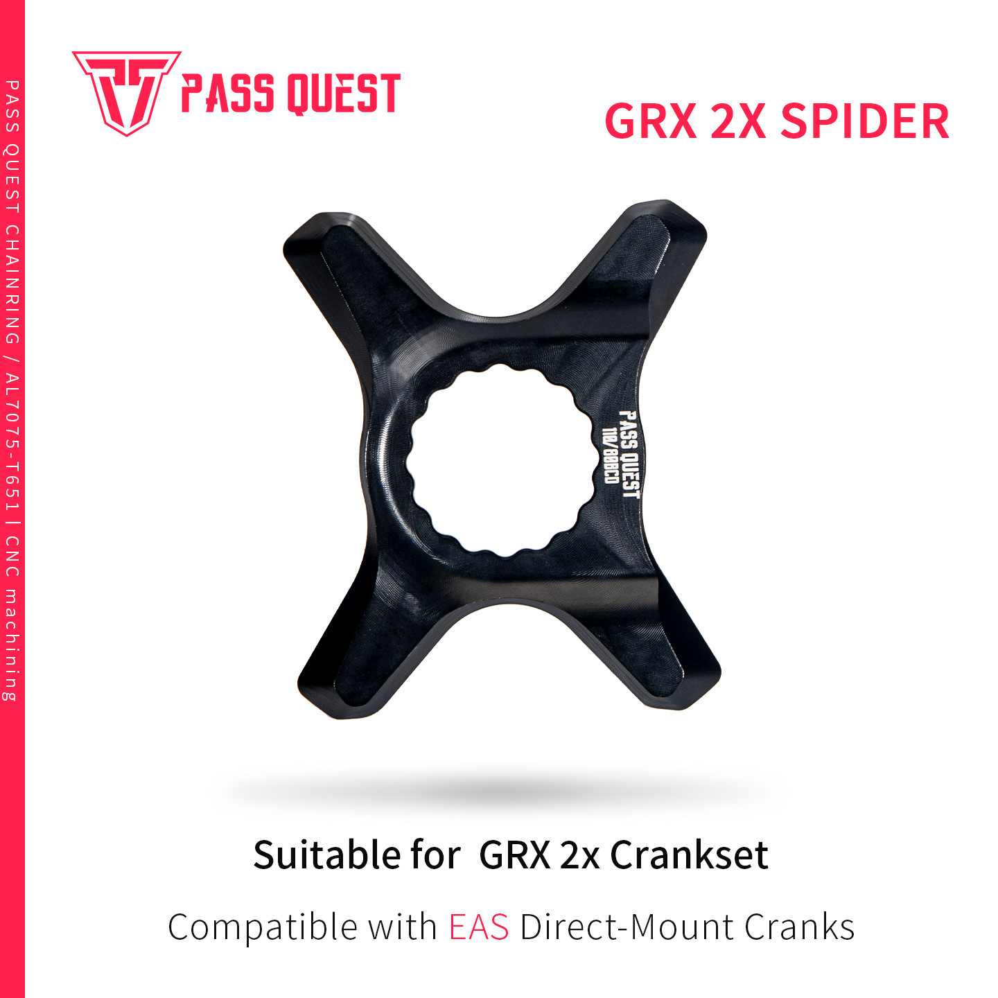 PASS OUEST Road Direct Mount Spider For EAS Direct Mount to GRX 2x Chainring