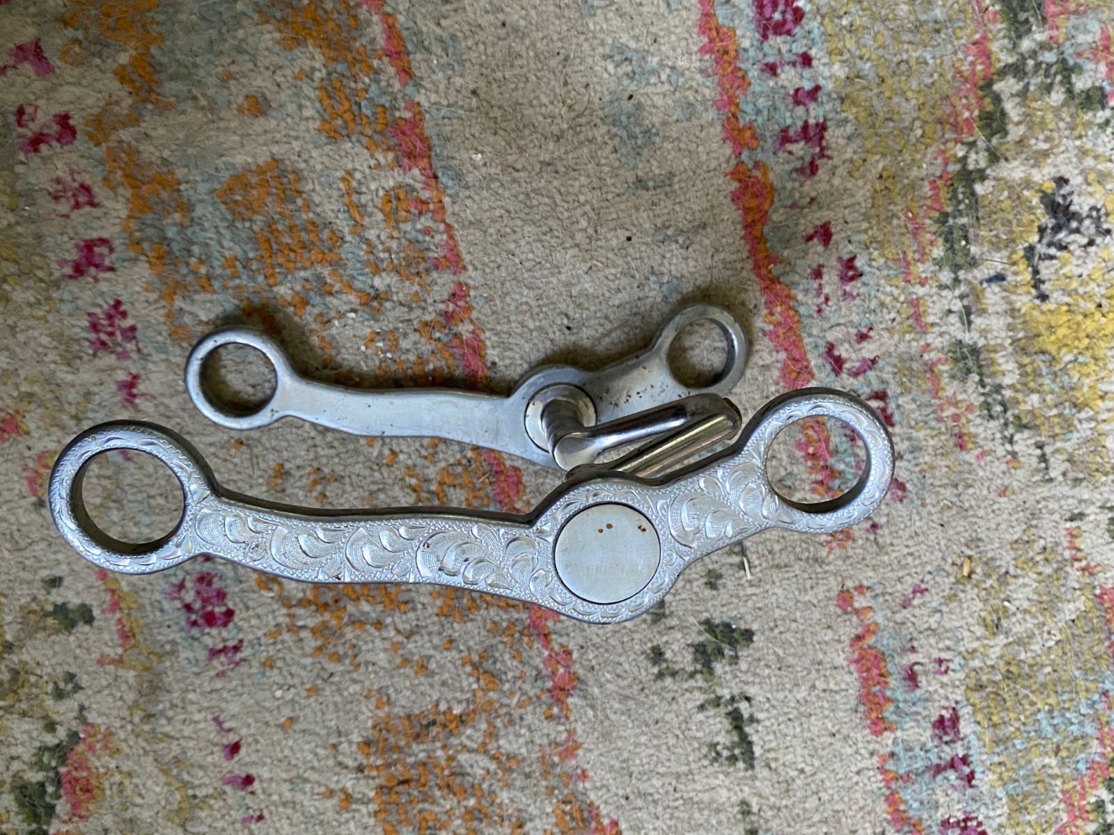 Metal Labs Alumn shank etched show bit western used tack SHIPS FREE