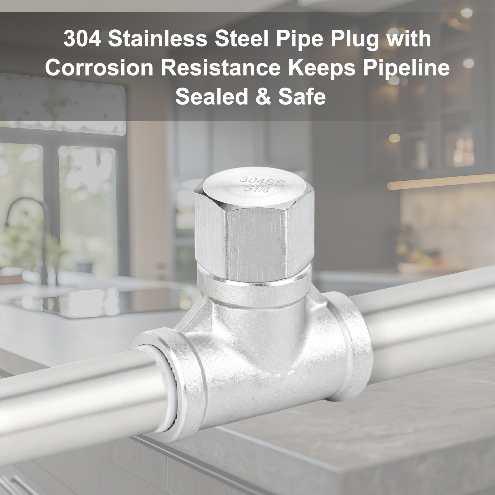 2-Pack Hex End Cap, 1/4 Inch g Female Thread Pipe Fitting