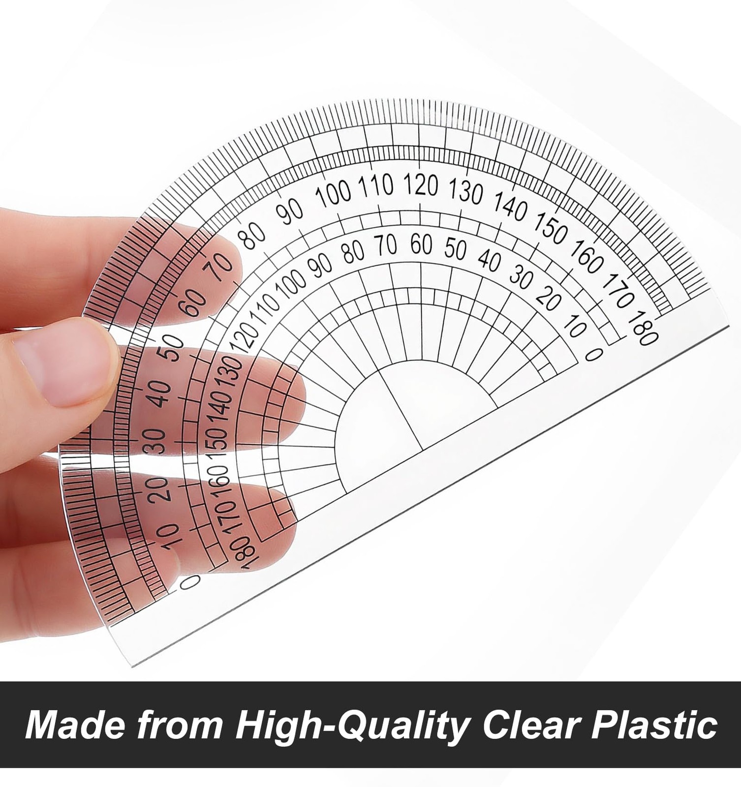4 Pack Protractors Bulk for Classroom, Math Protractors 180 Degrees Plastic P...