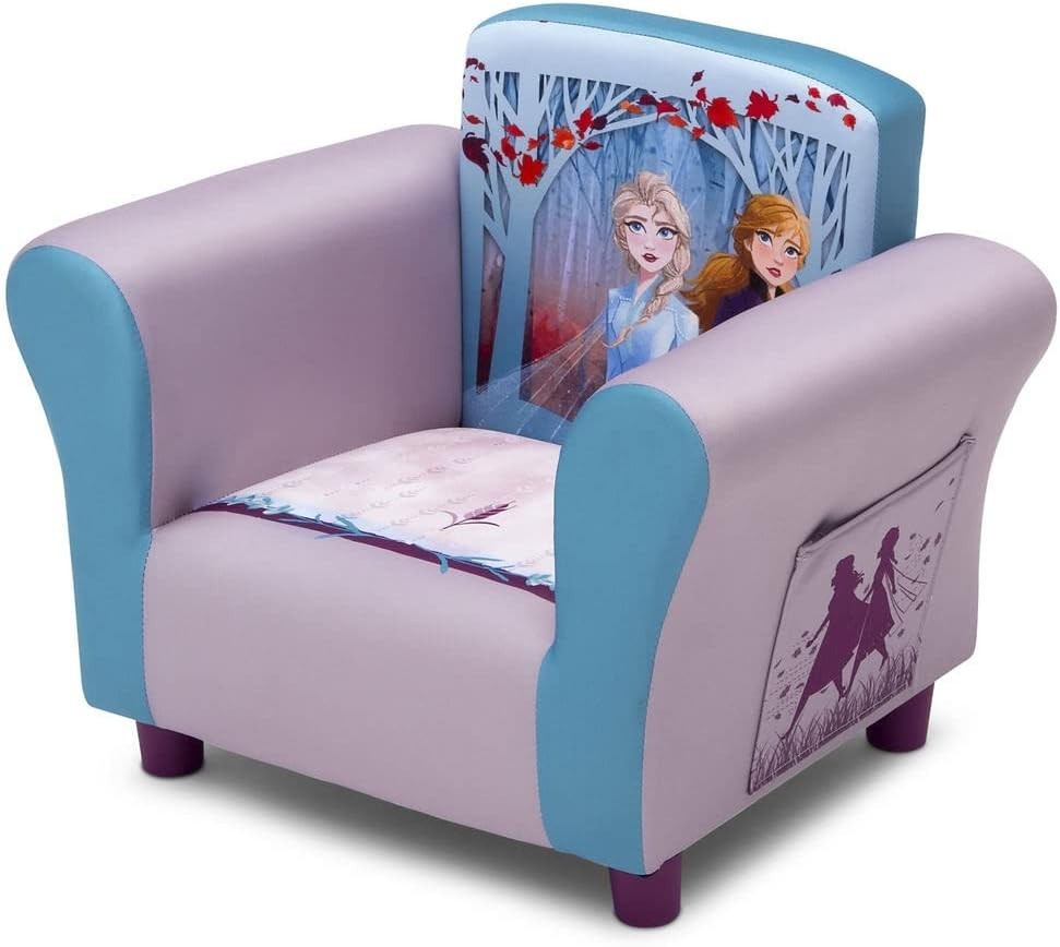 Kids Lounger Chair Frozen II Upholstered Armchair Elsa Anna Toddler Furniture
